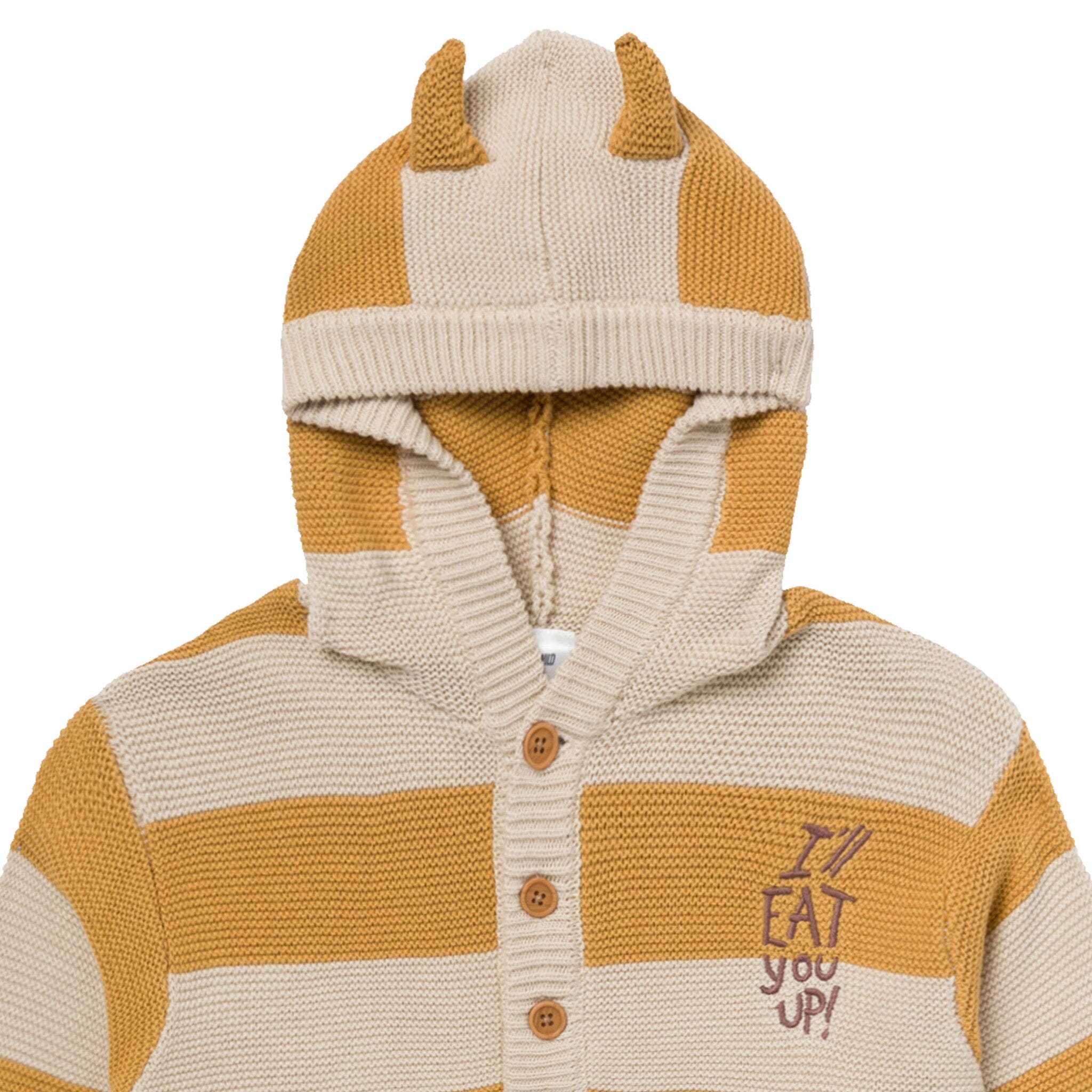Infant & Toddler Neutral Yellow Stripe Where The Wild Things Are Hooded Sweater - Image 7