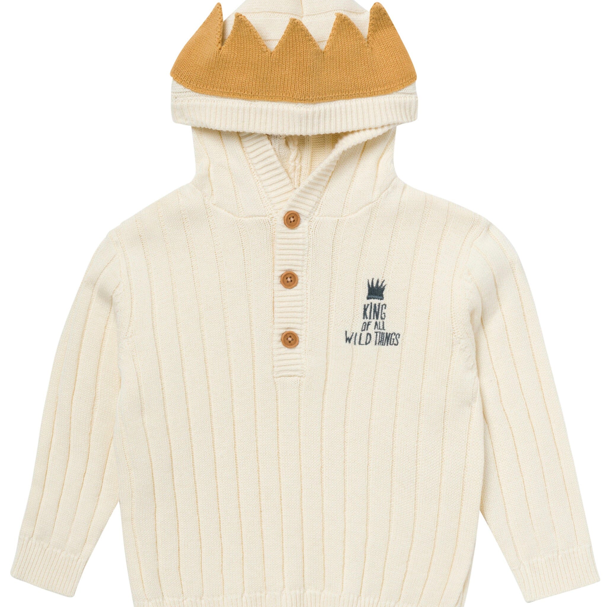 Infant & Toddler Neutral Ivory Crown Where The Wild Things Are Hooded Sweater