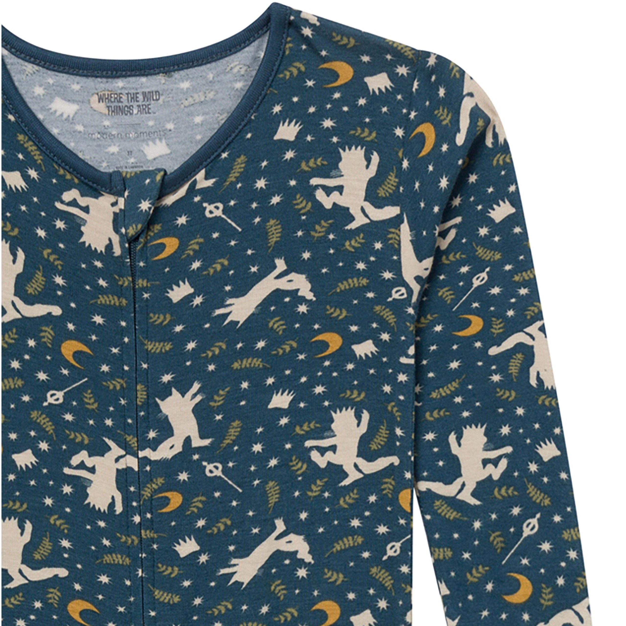 Baby & Toddler Boys Navy Where The Wild Things Are Footless Pajamas - Image 5