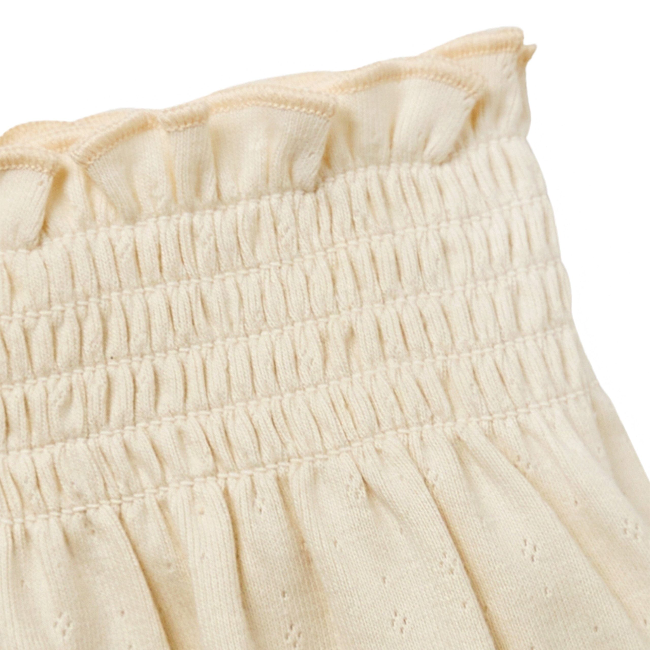 2-Pack Infant & Toddler Girls Light Beige and Blue Smocked Wide Leg Shorts - Image 9