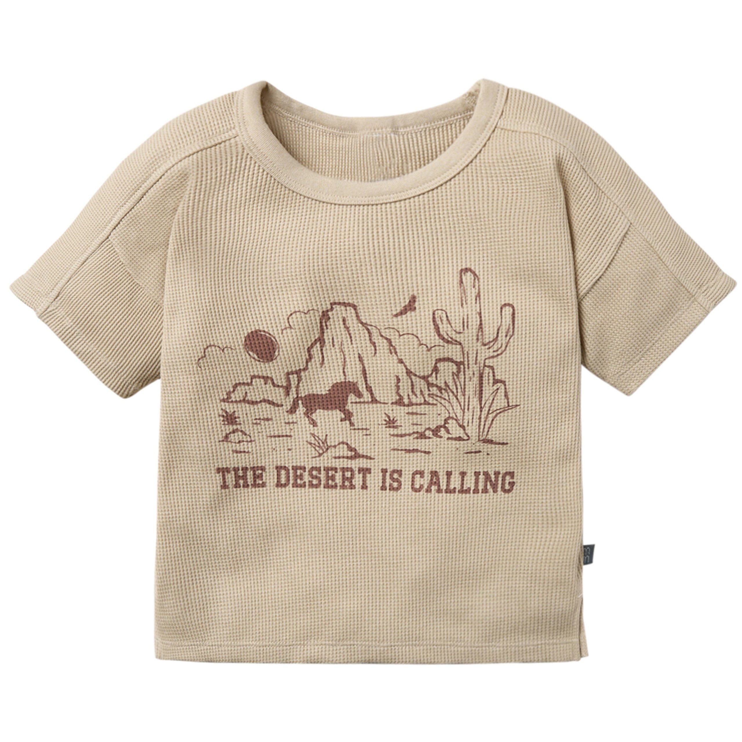 2-Piece Infant & Toddler Boys Desert T-Shirt & Brown Harem Shorts Set - Image 2