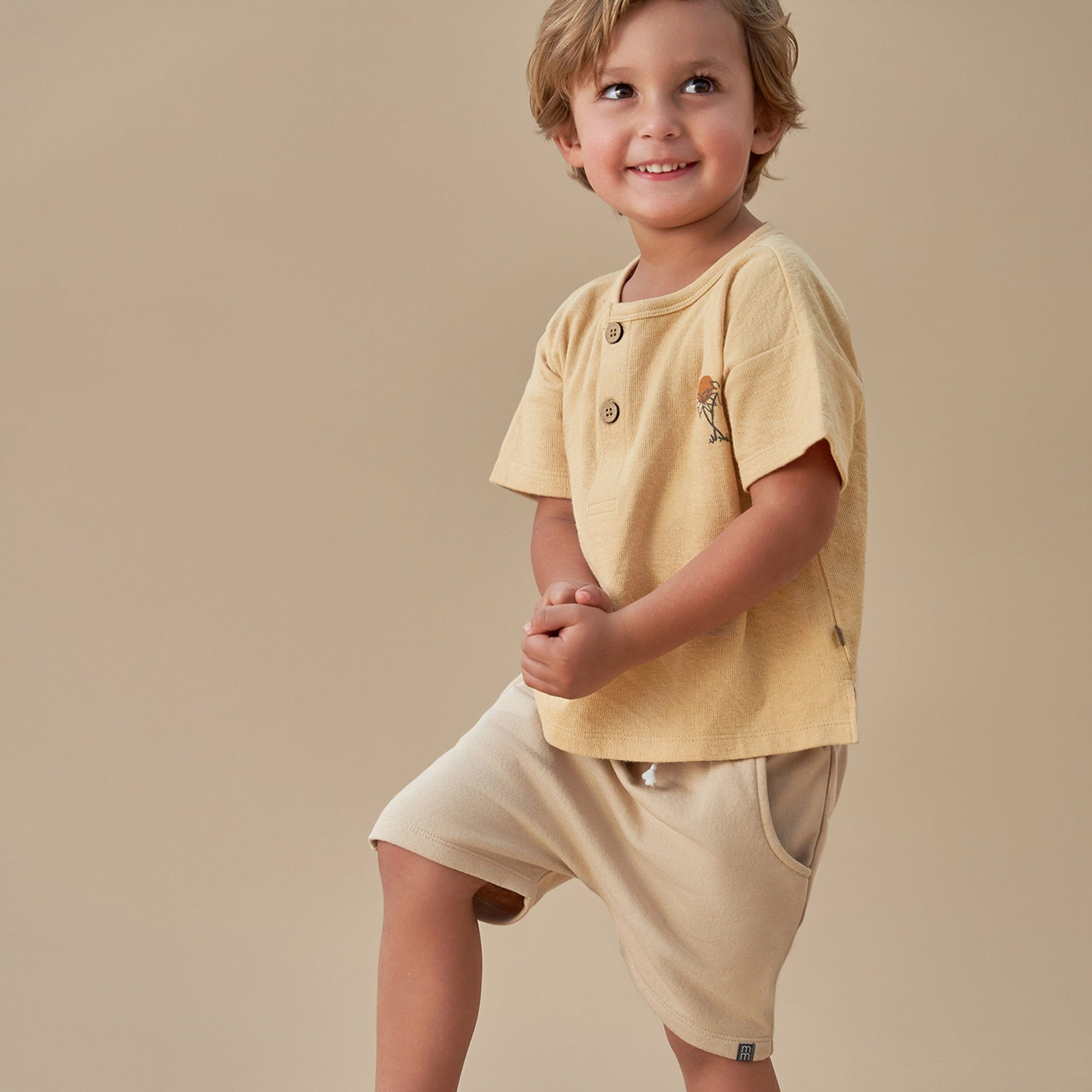 2-Piece Infant & Toddler Boys Henley Top & Shorts Set - Image 2