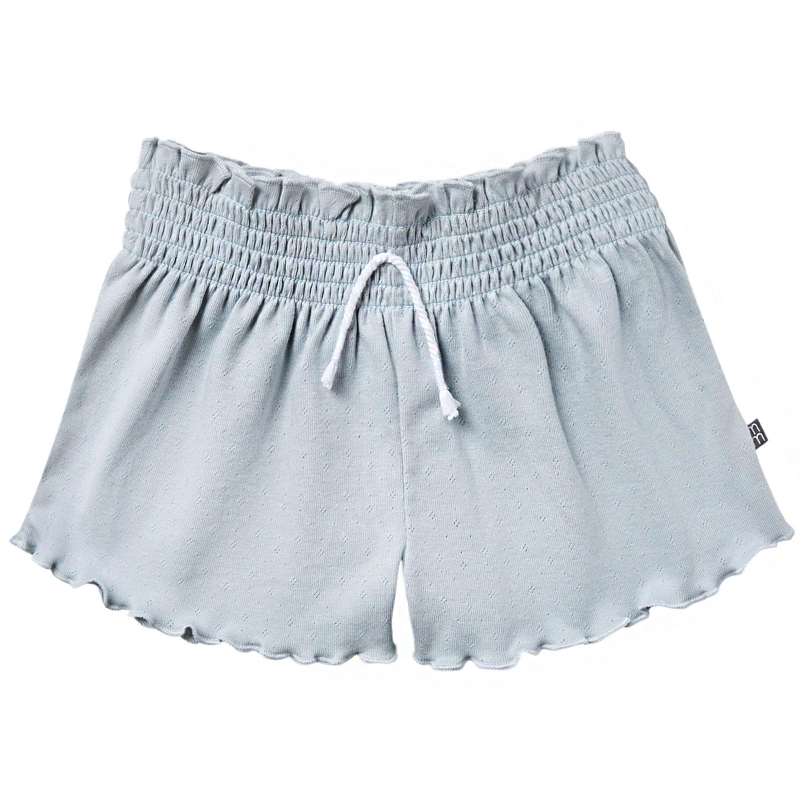 2-Piece Infant & Toddler Girls Light Blue Daisy Ruffled Sleeve Top & Smocked Wide Leg Shorts Set - Image 10
