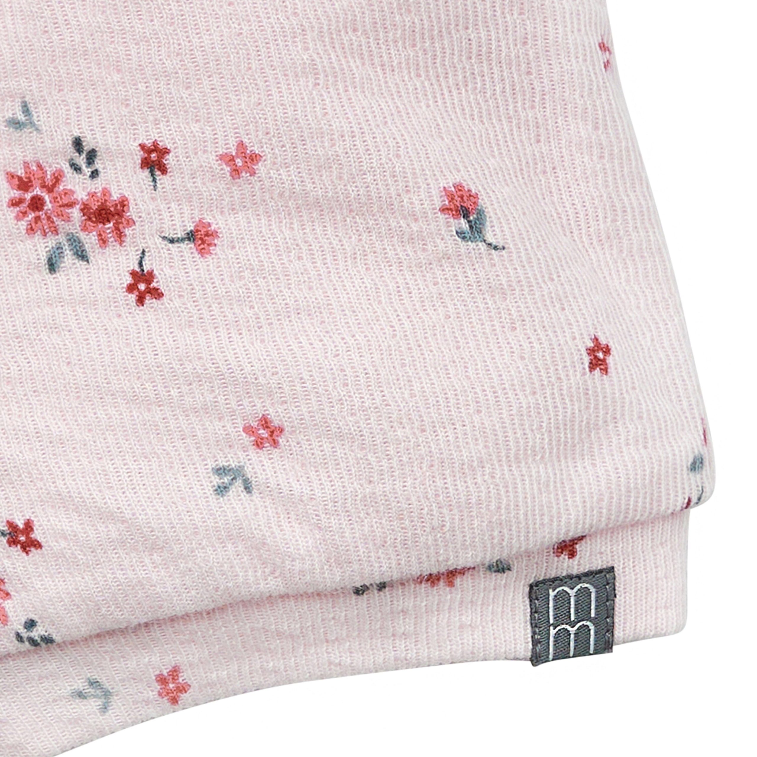 2-Piece Baby Girls Light Pink Floral Ruffled Sleeve Top & Cuffed Shorts Set - Image 13