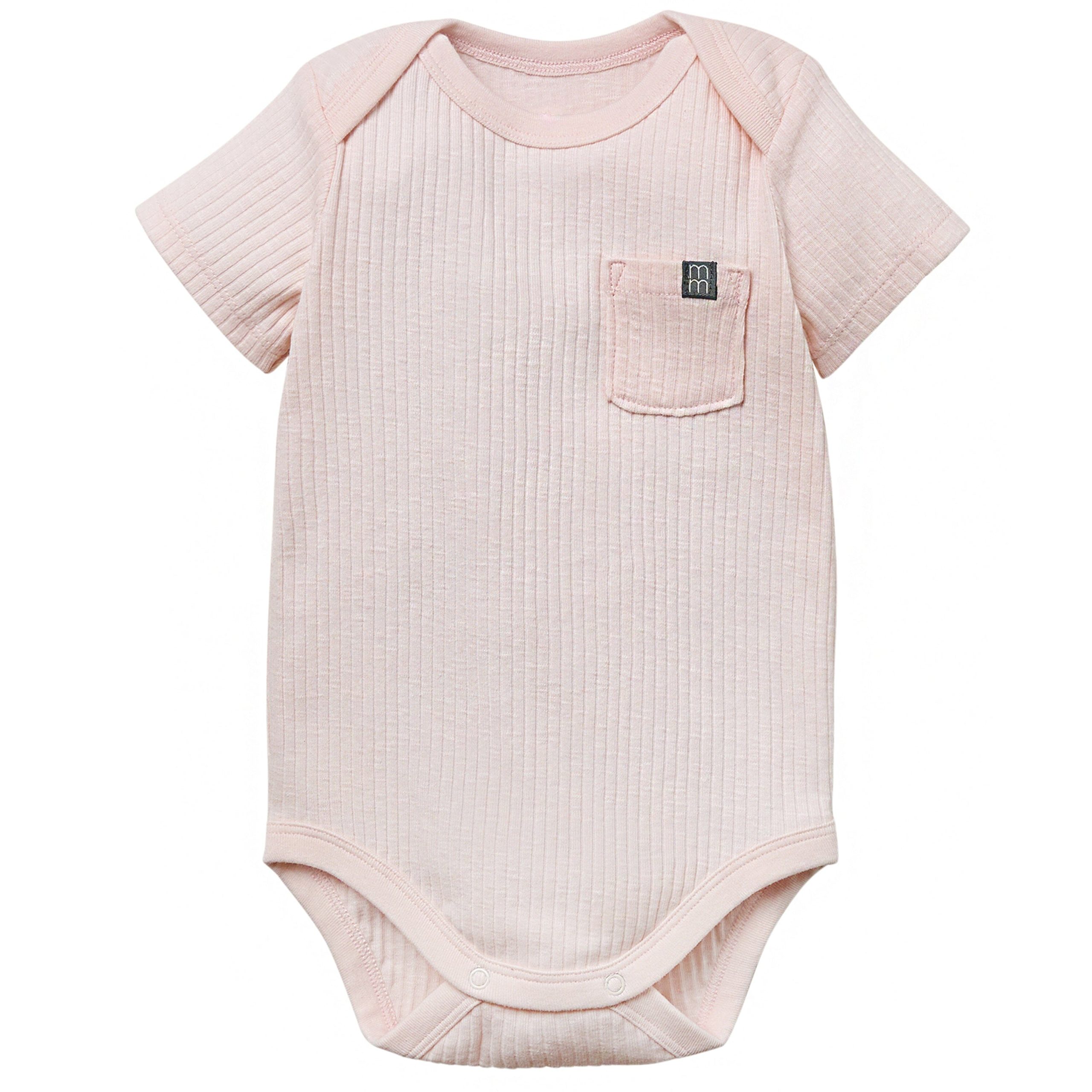 2-Piece Baby Girls Light Rose Bodysuit & Harem Shorts Set - Image 2