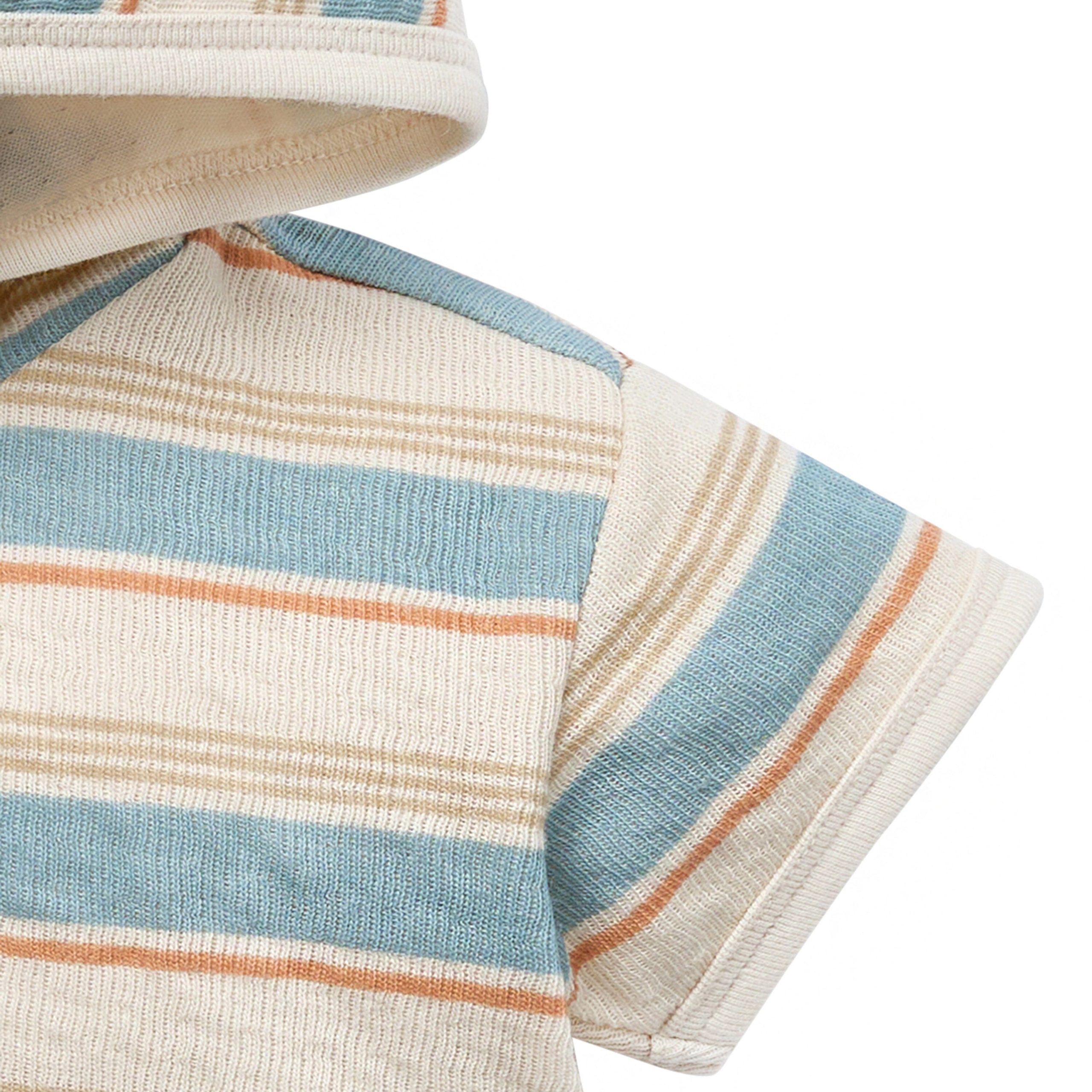 2-Piece Baby Boys Hooded Short Sleeve Top & Cuffed Shorts Set - Image 4