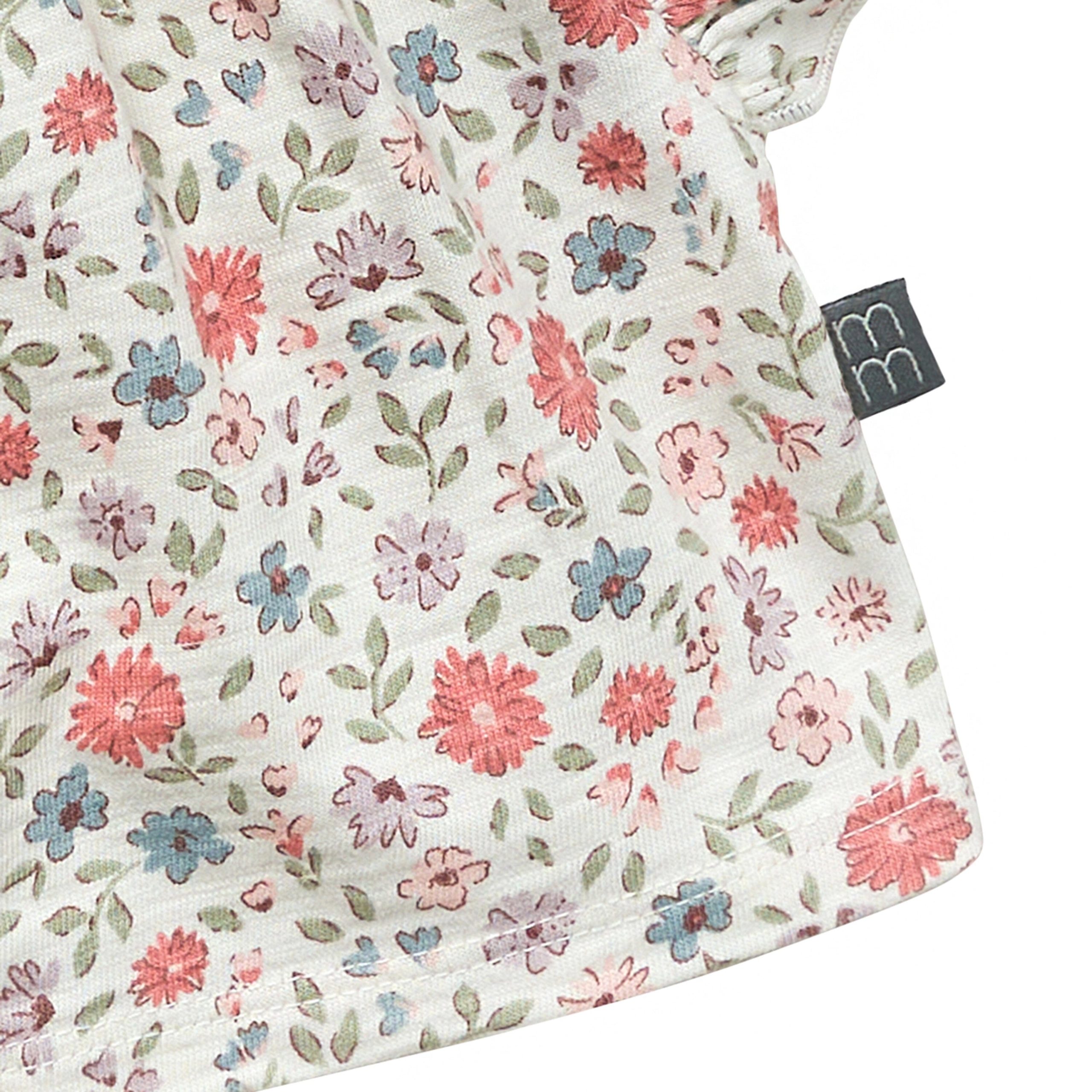 2-Piece Baby Girls Vanilla Garden Ruffled Sleeve Top & Cuffed Shorts Set - Image 6
