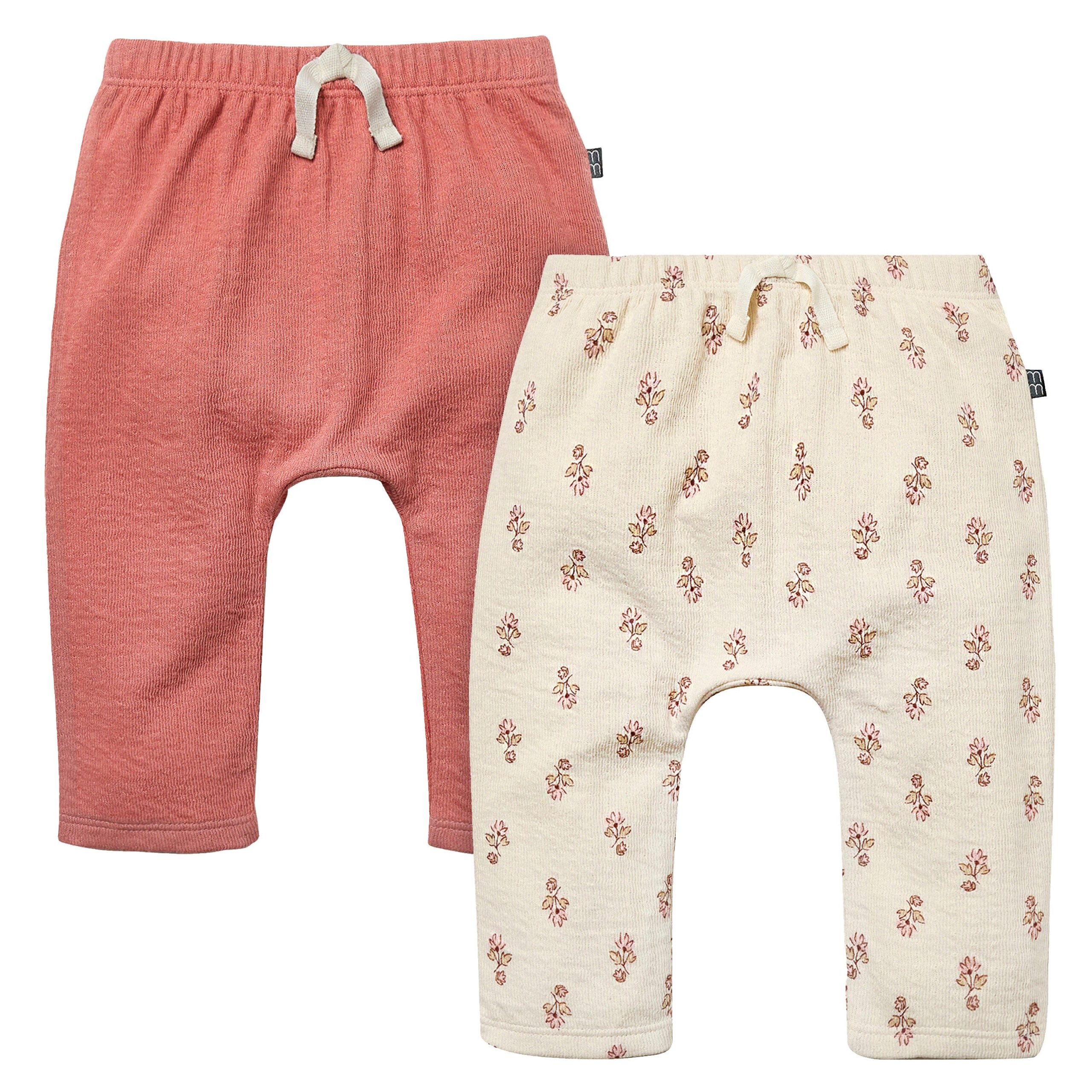 2-Pack Baby Girls Rose & Daisy Harem Pants
