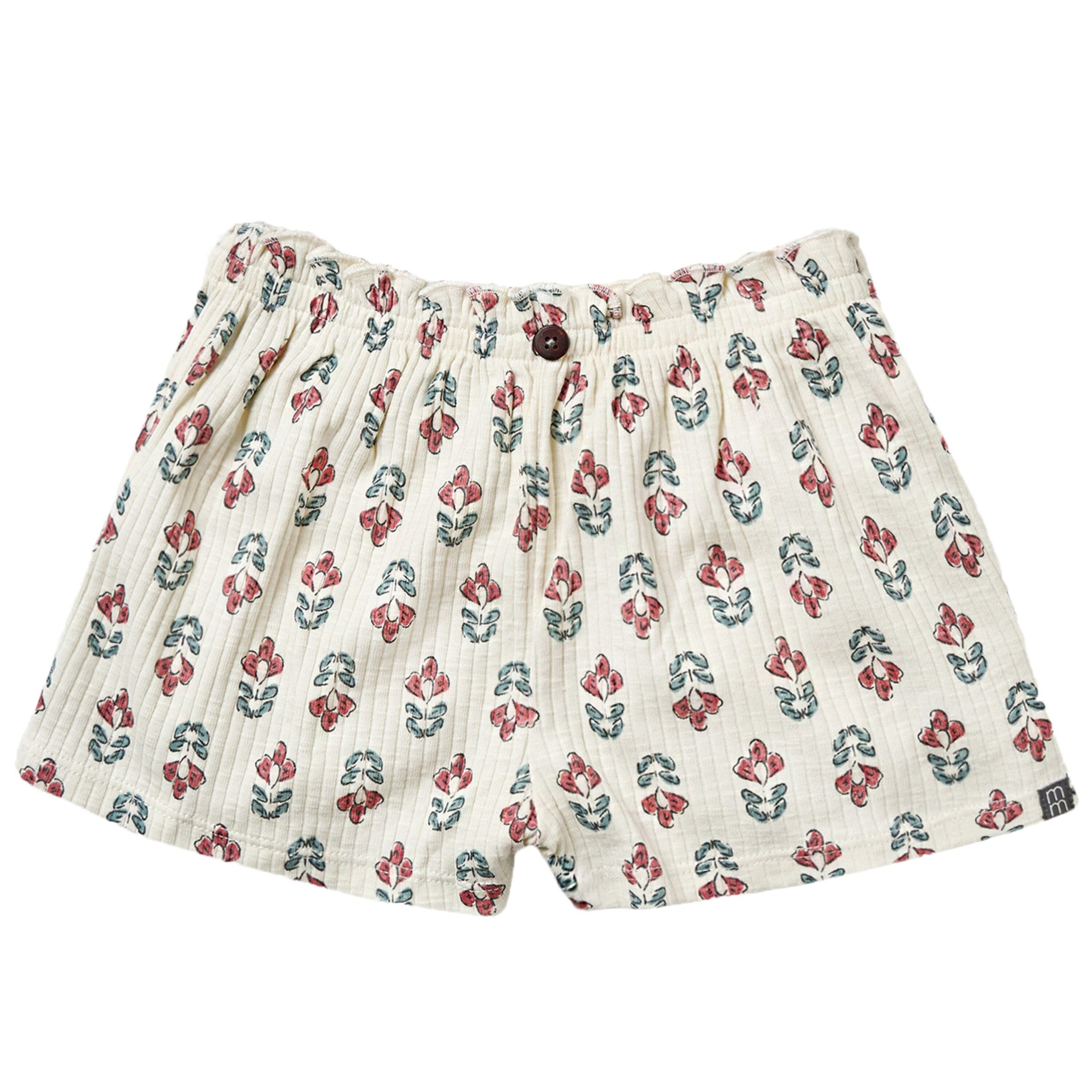 2-Piece Infant & Toddler Girls Ivory Flower Ruffled Sleeveless Top & Wide Leg Shorts Set - Image 9