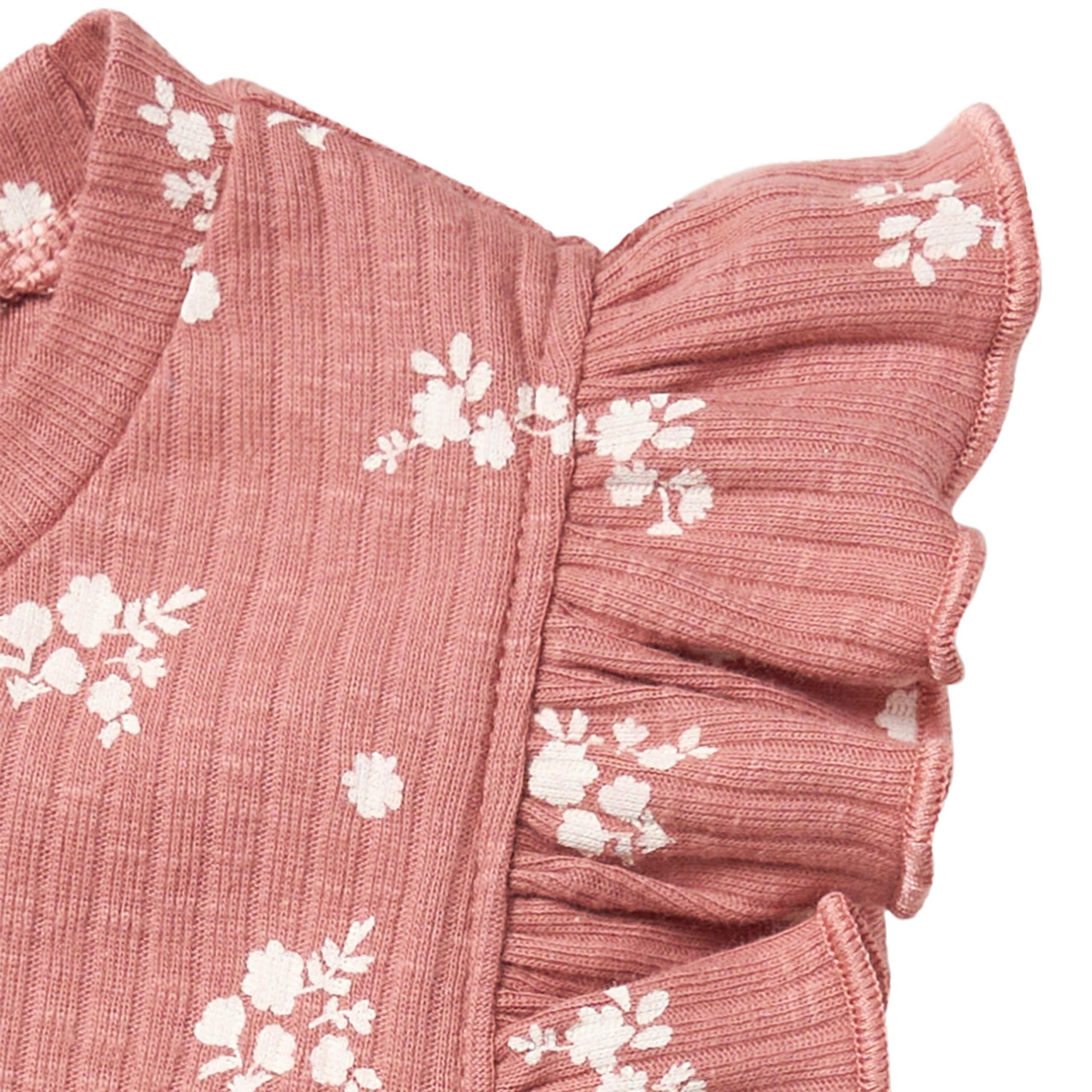 2-Piece Infant & Toddler Girls Rose Ruffled Sleeveless Top & Wide Leg Shorts Set - Image 8