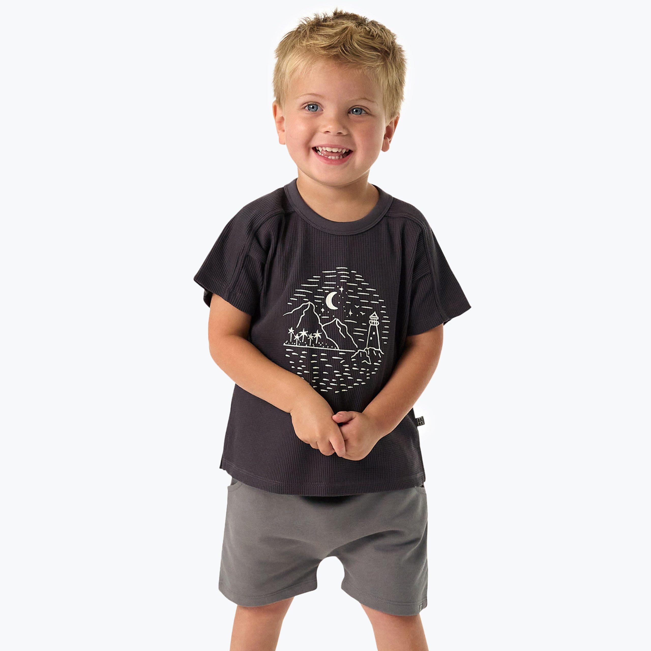 2-Pack Infant & Toddler Boys Dark Blue & Grey Harem Shorts - Image 4