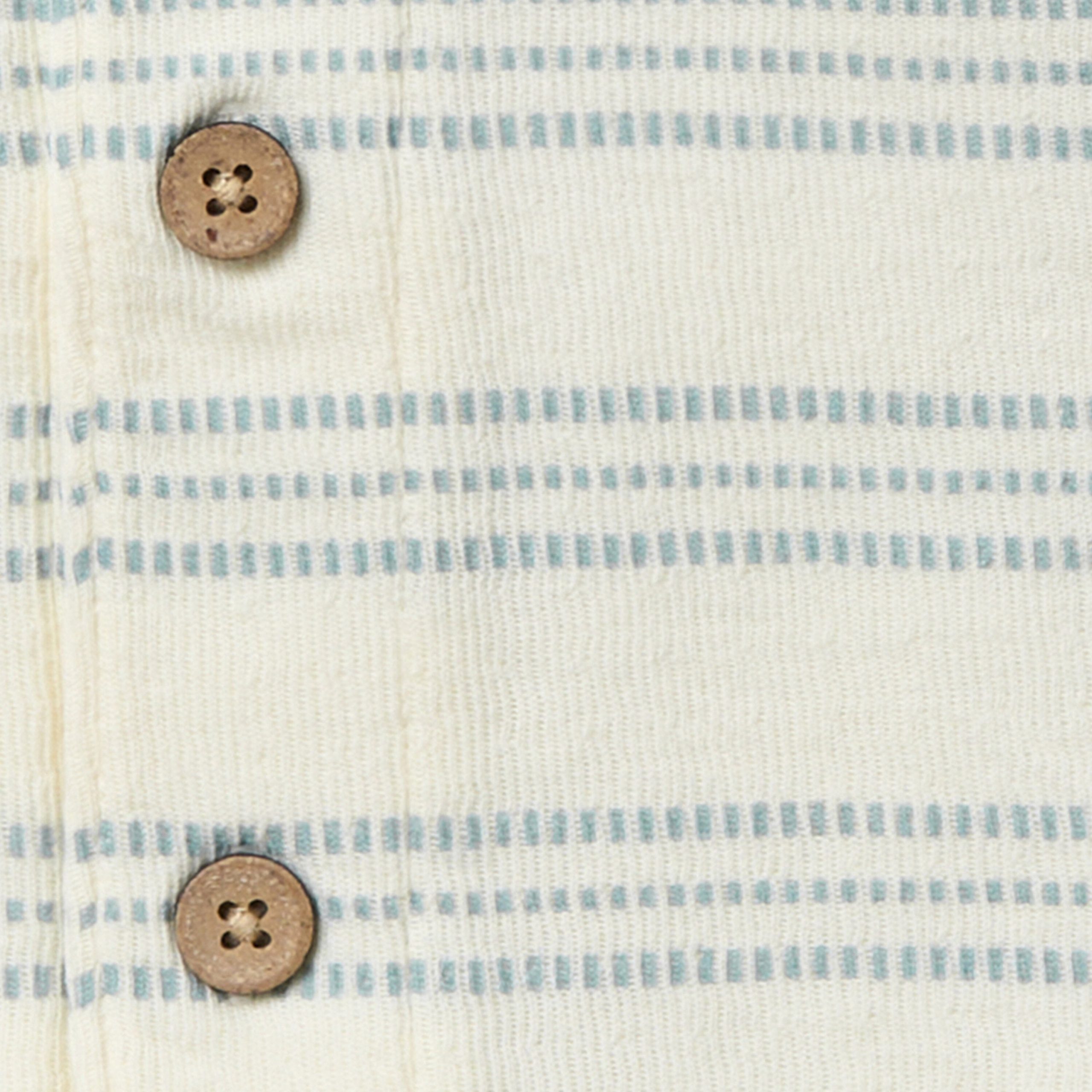 2-Piece Infant & Toddler Boys Ivory Stripe Collar Top & Harem Shorts Set - Image 4