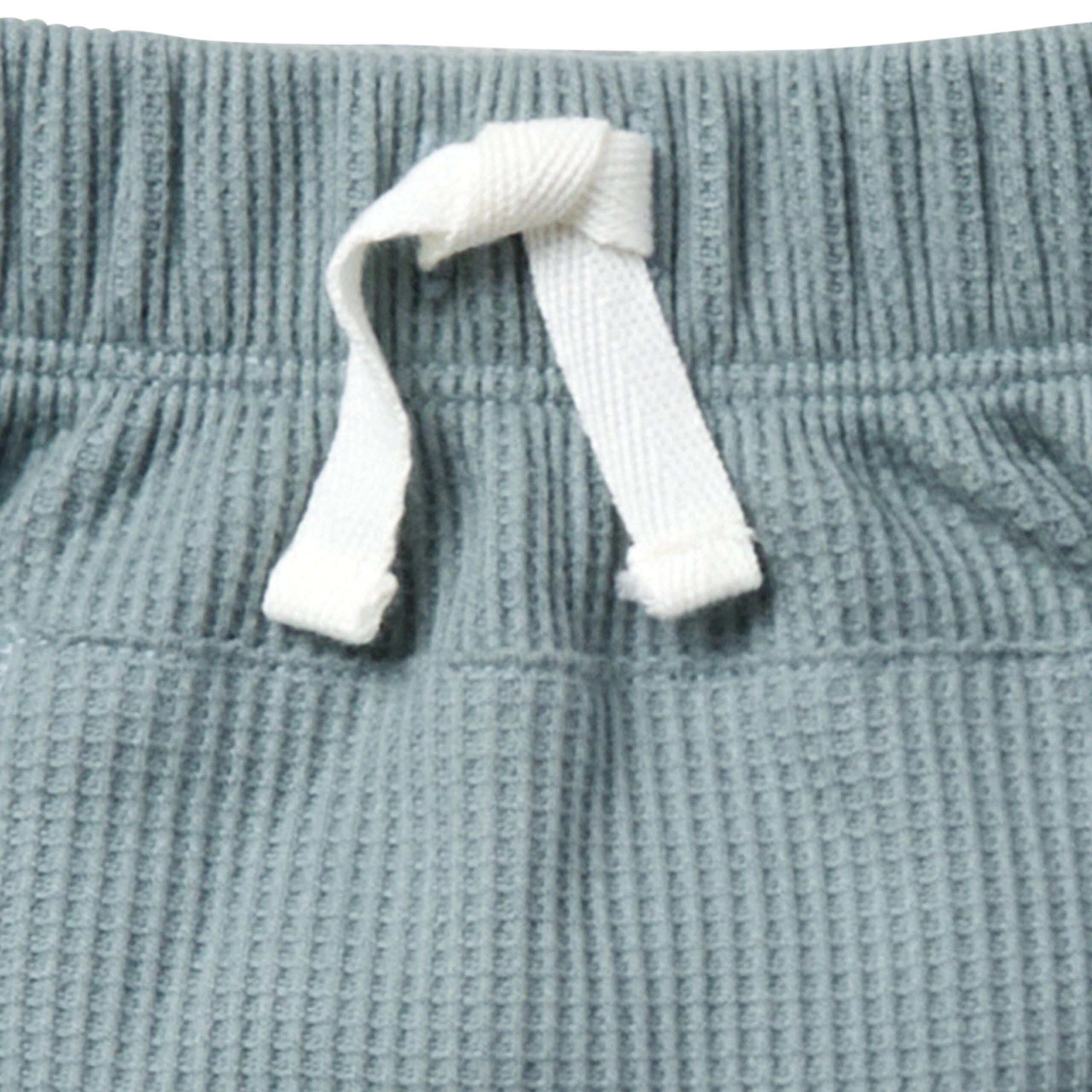 2-Piece Infant & Toddler Boys Ivory Stripe Collar Top & Harem Shorts Set - Image 8