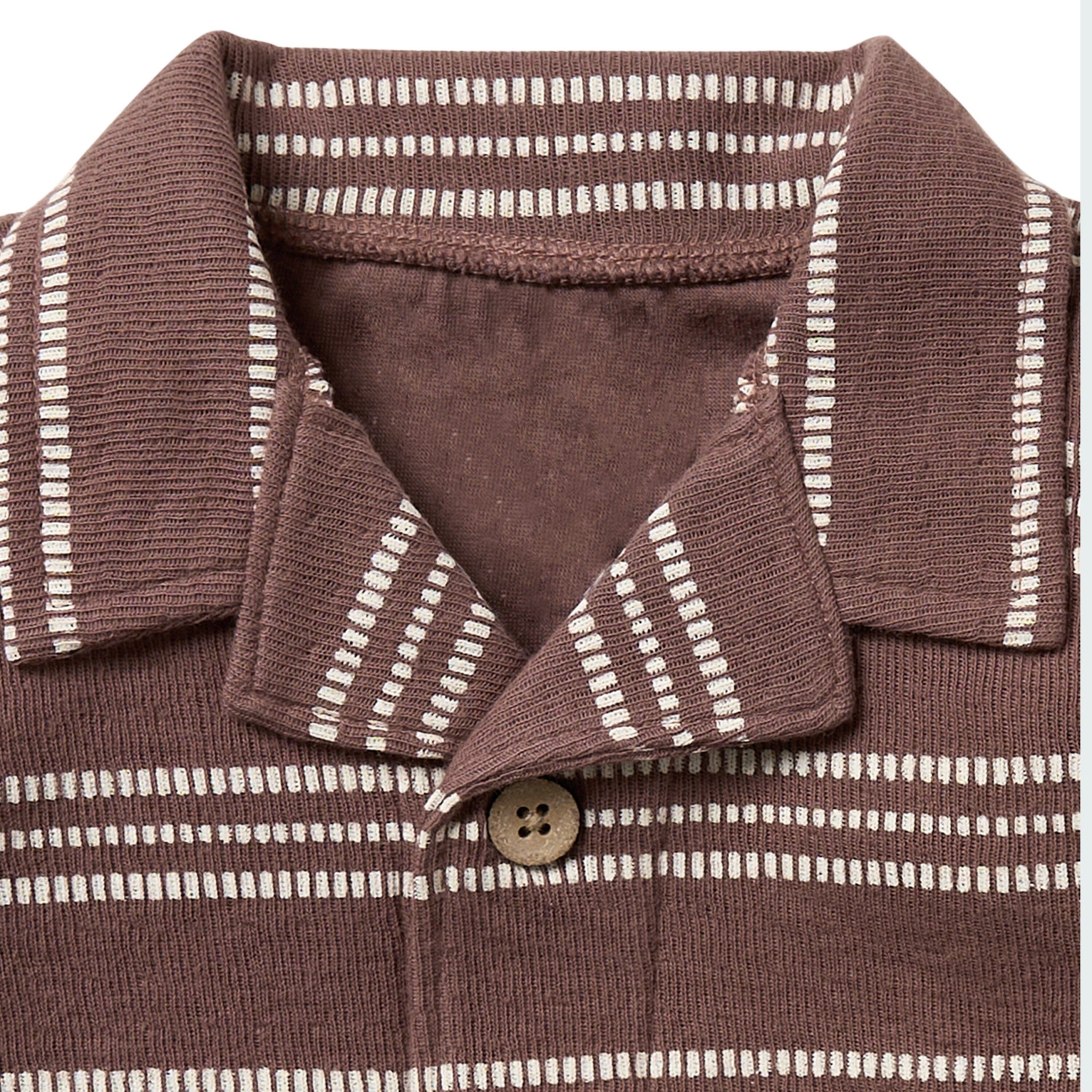 2-Piece Infant & Toddler Boys Brown Collar Top & Harem Shorts Set - Image 3