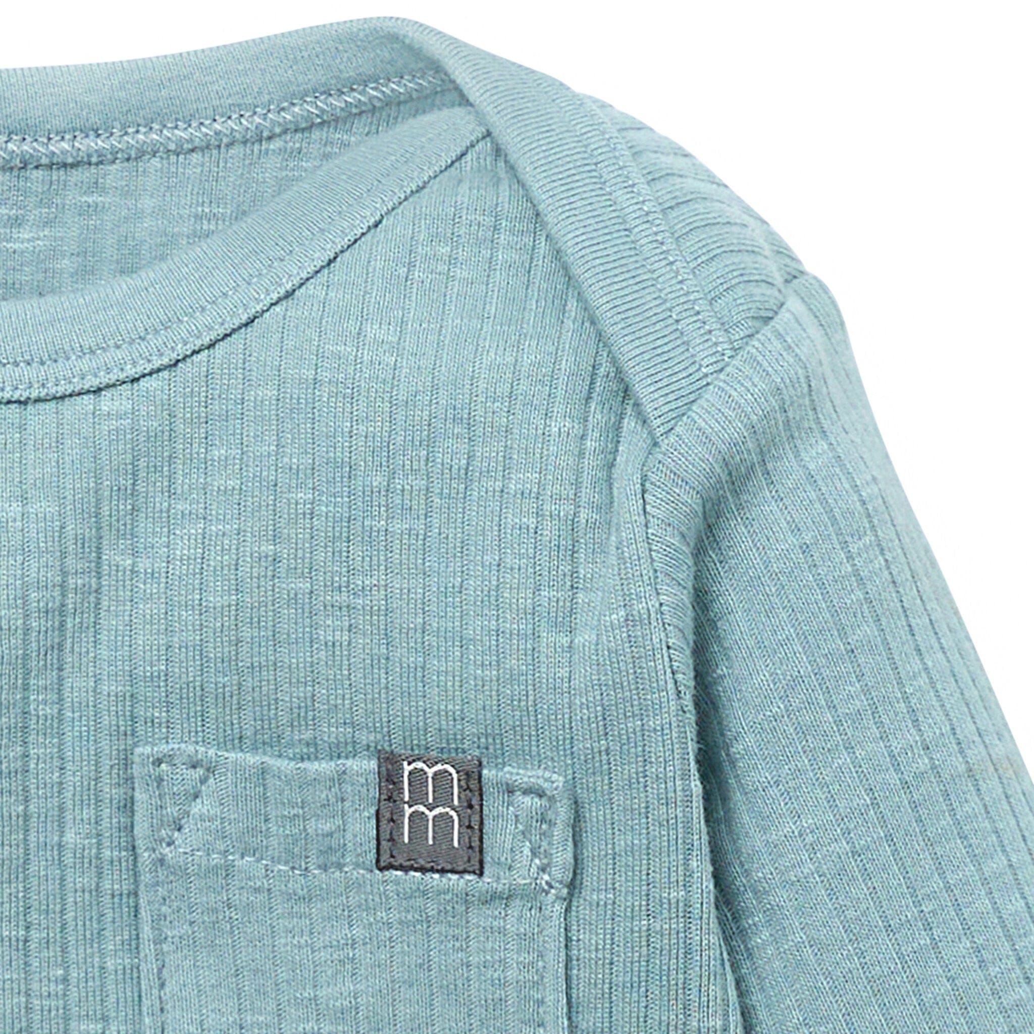 Baby Boys Teal Long Sleeve Bodysuit - Image 4