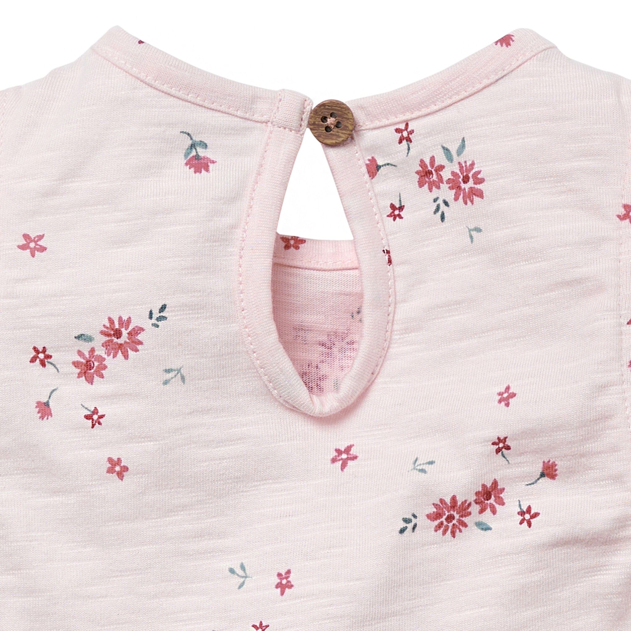 Baby Girls Light Pink Floral Ruffle Sleeve Top - Image 8