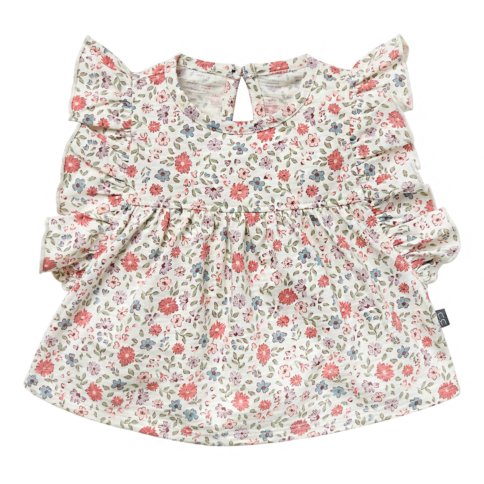 Baby Girls Garden Ruffle Sleeve Top