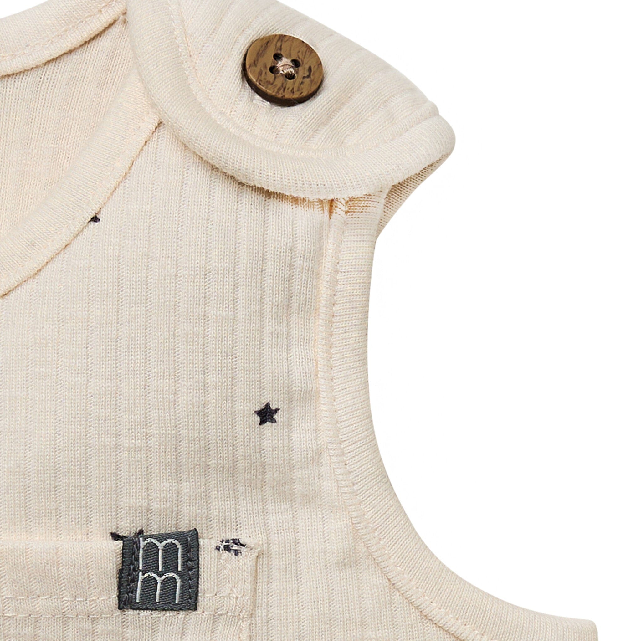 Baby Neutral Beige Moon & Stars Tank Top With Pocket - Image 5