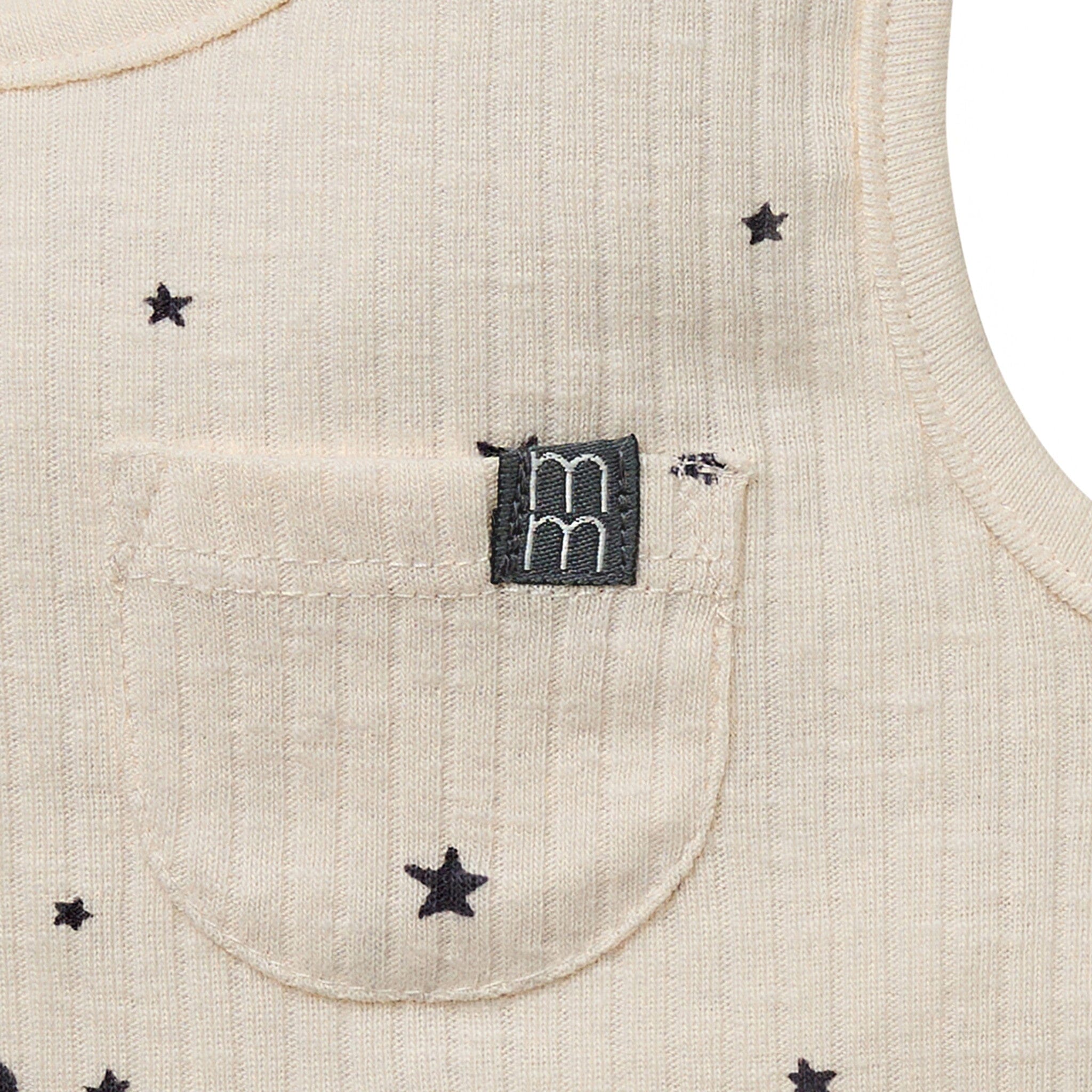Baby Neutral Beige Moon & Stars Tank Top With Pocket - Image 6