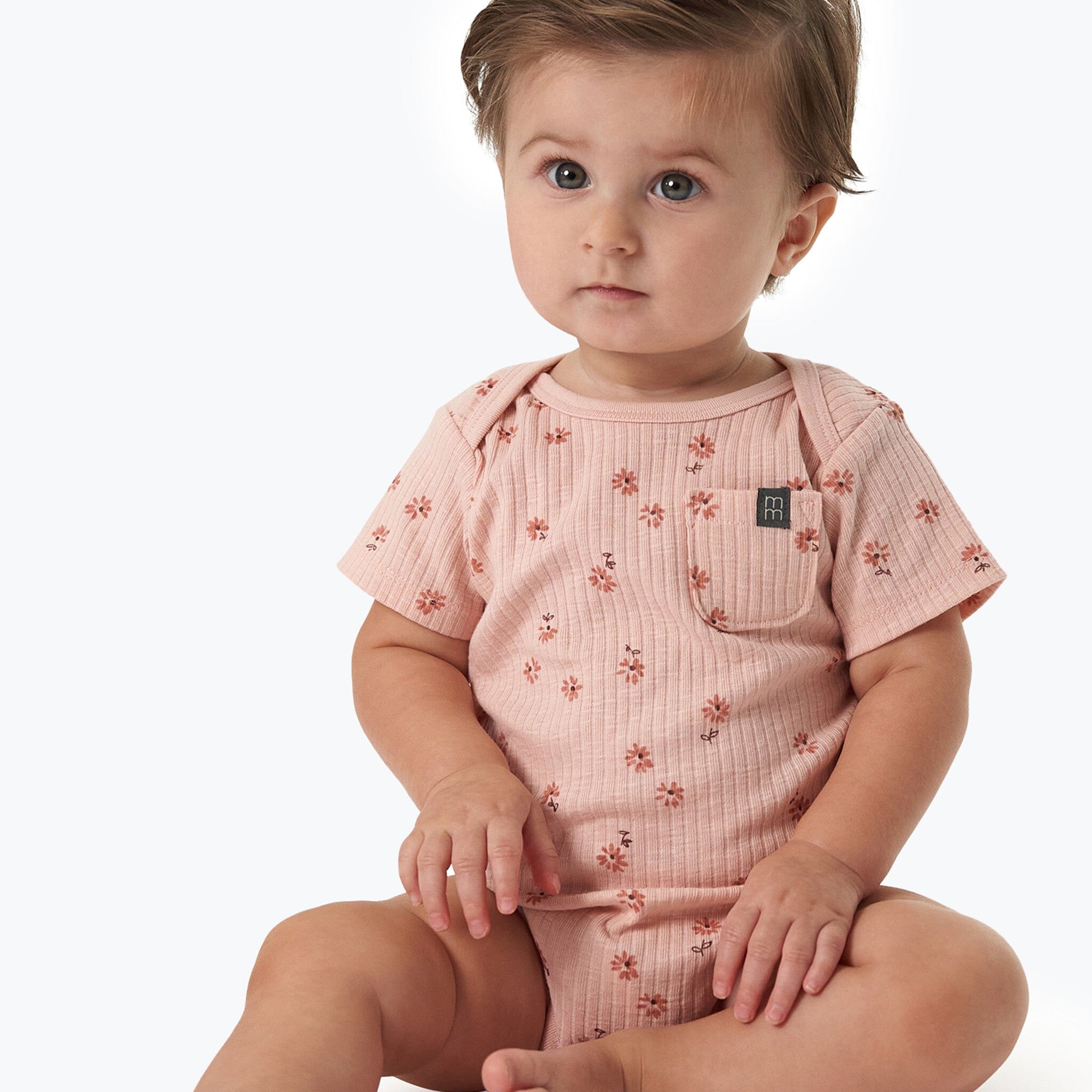 Baby Girls Rose Flower Short Sleeve Bodysuit - Image 2