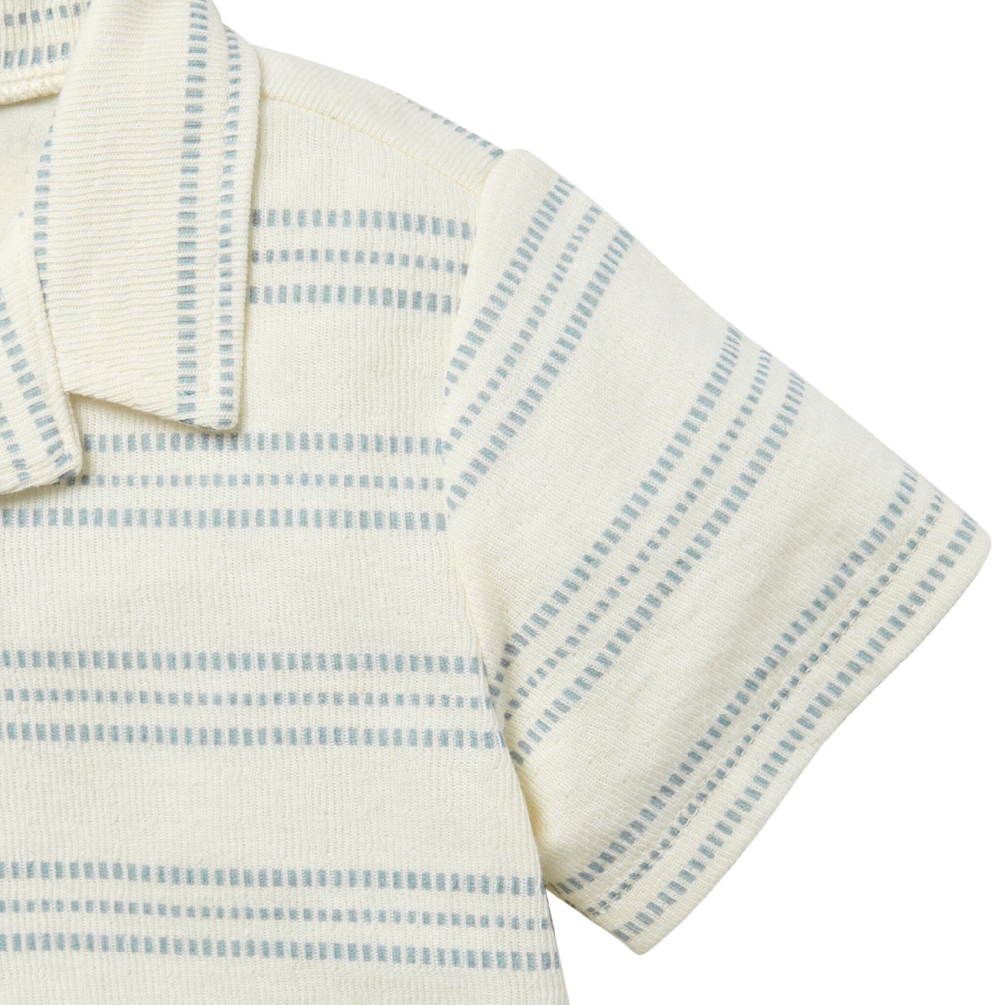 Infant & Toddler Boys Blue Stripe Collar Top - Image 5