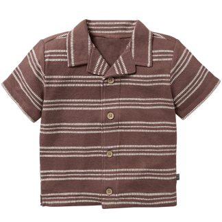 Infant & Toddler Boys Brown Stripe Collar Top
