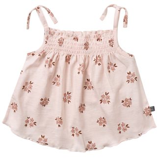 Infant & Toddler Girls Light Rose Floral Smocked Sleeveless Top