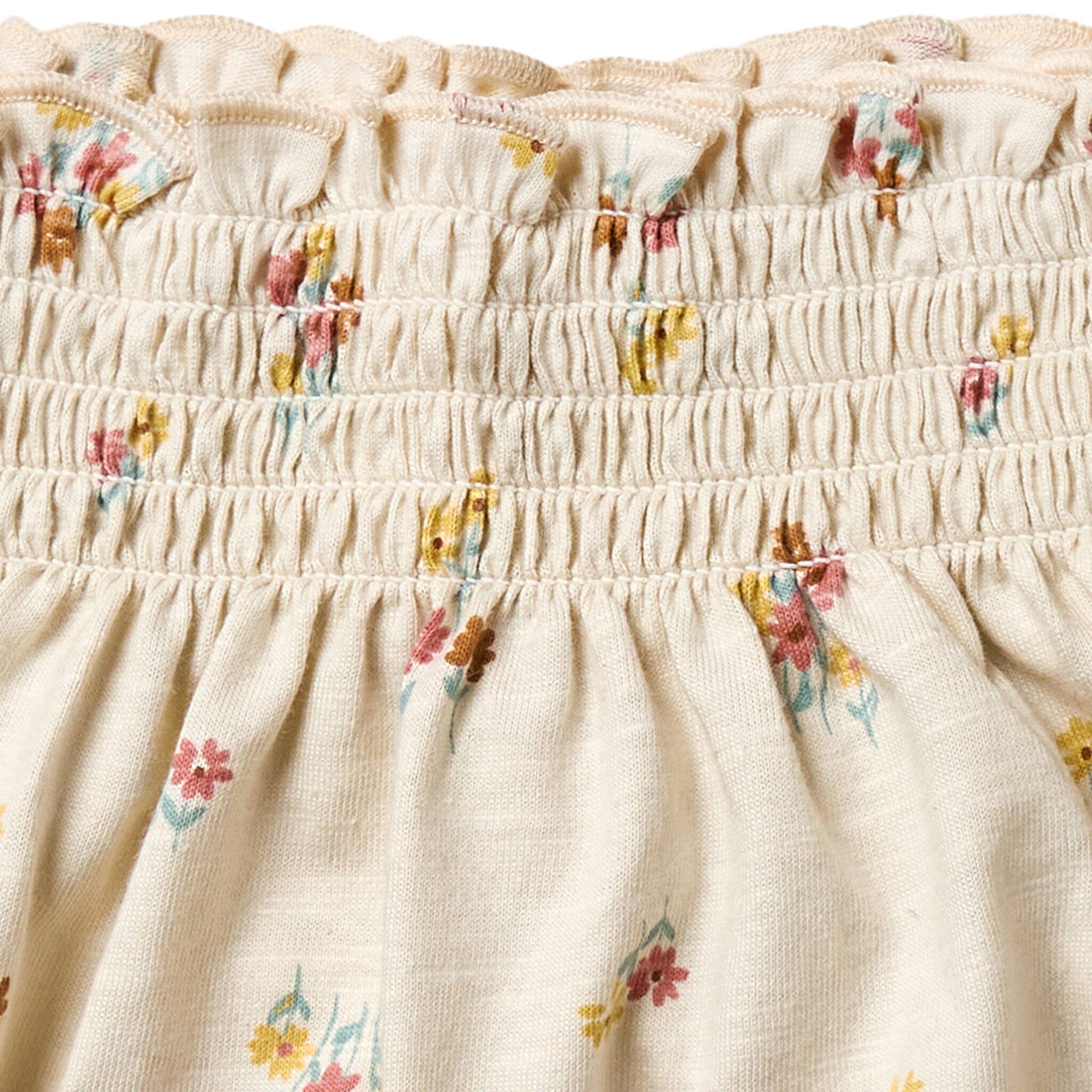 Infant & Toddler Girls Light Beige Flowers Smocked Sleeveless Top - Image 5