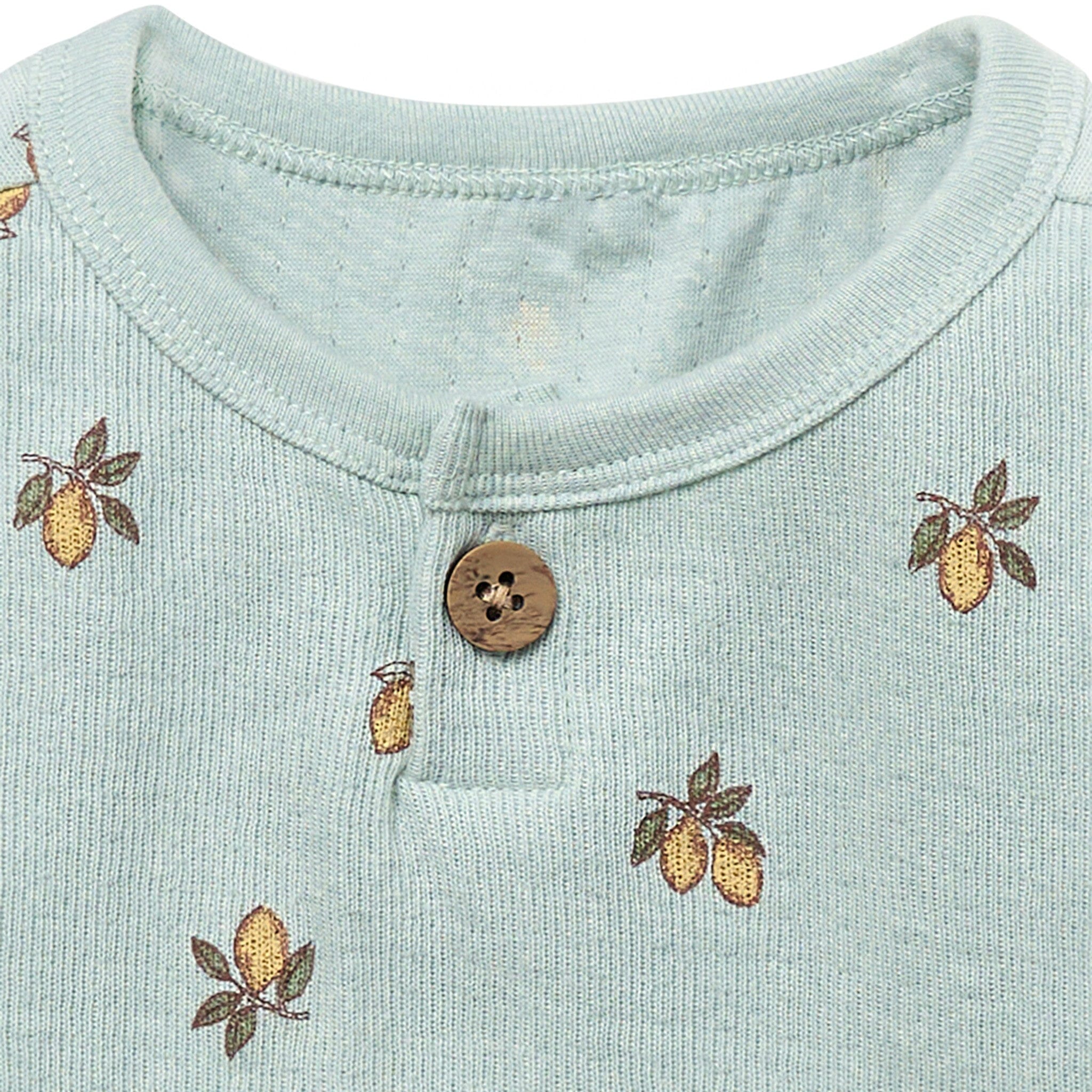 Baby Boys Lemon Henley Drop Shoulder Top - Image 2