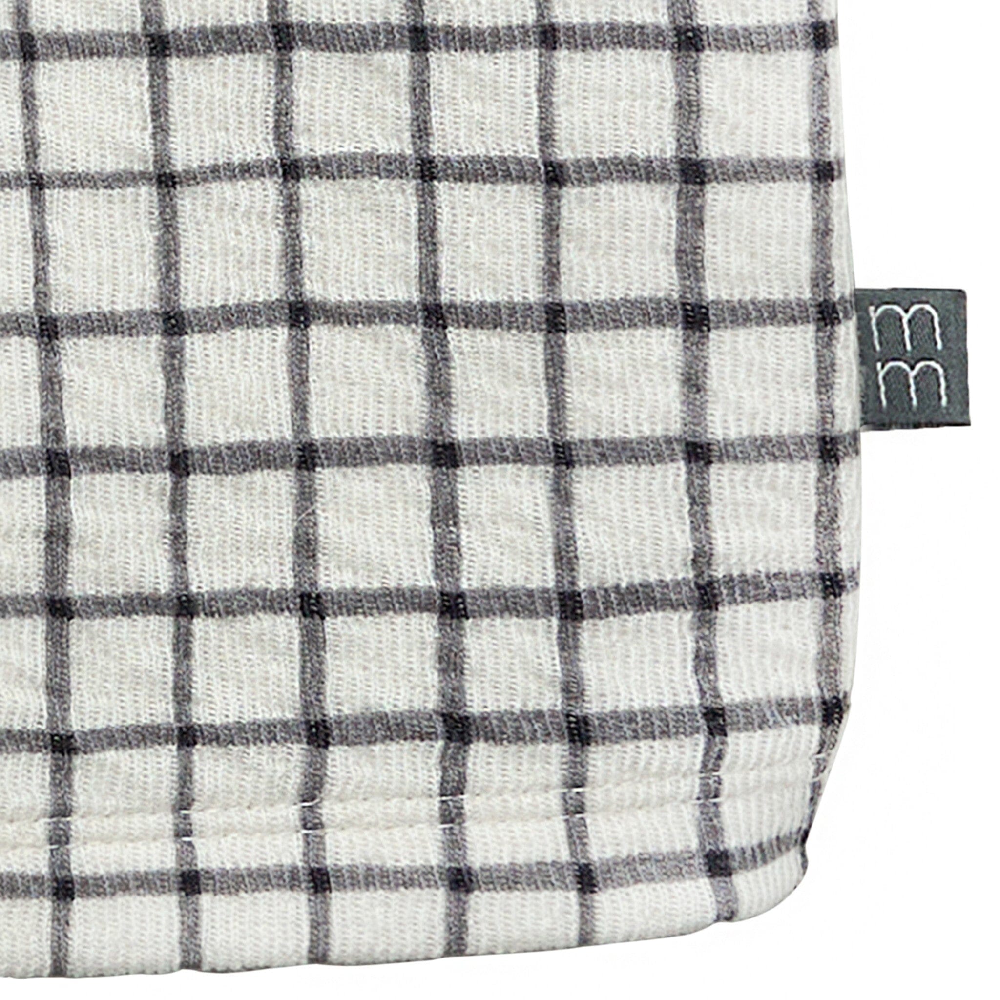 Baby Boys Grey Plaid Henley Drop Shoulder Top - Image 7