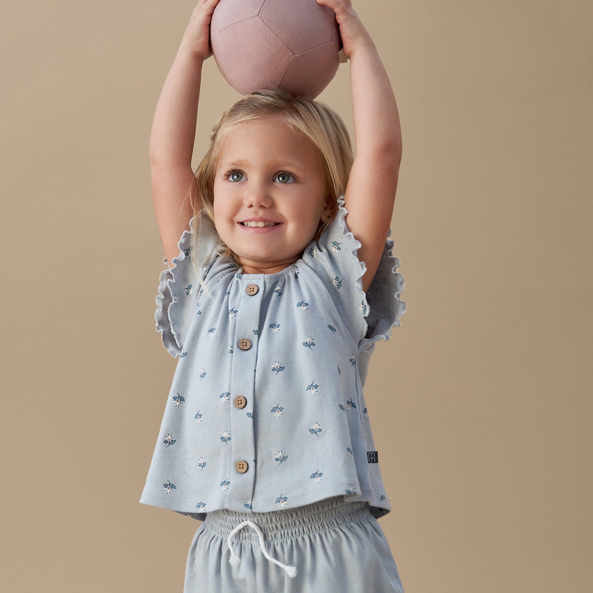 Infant & Toddler Girls Light Blue Wide Leg Shorts - Image 4