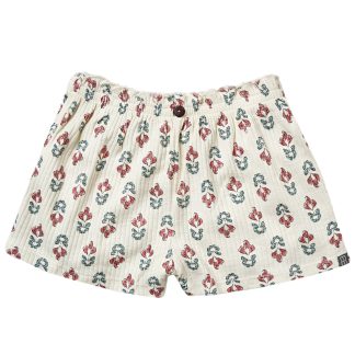 Infant & Toddler Girls Ivory Flower Wide Leg Shorts
