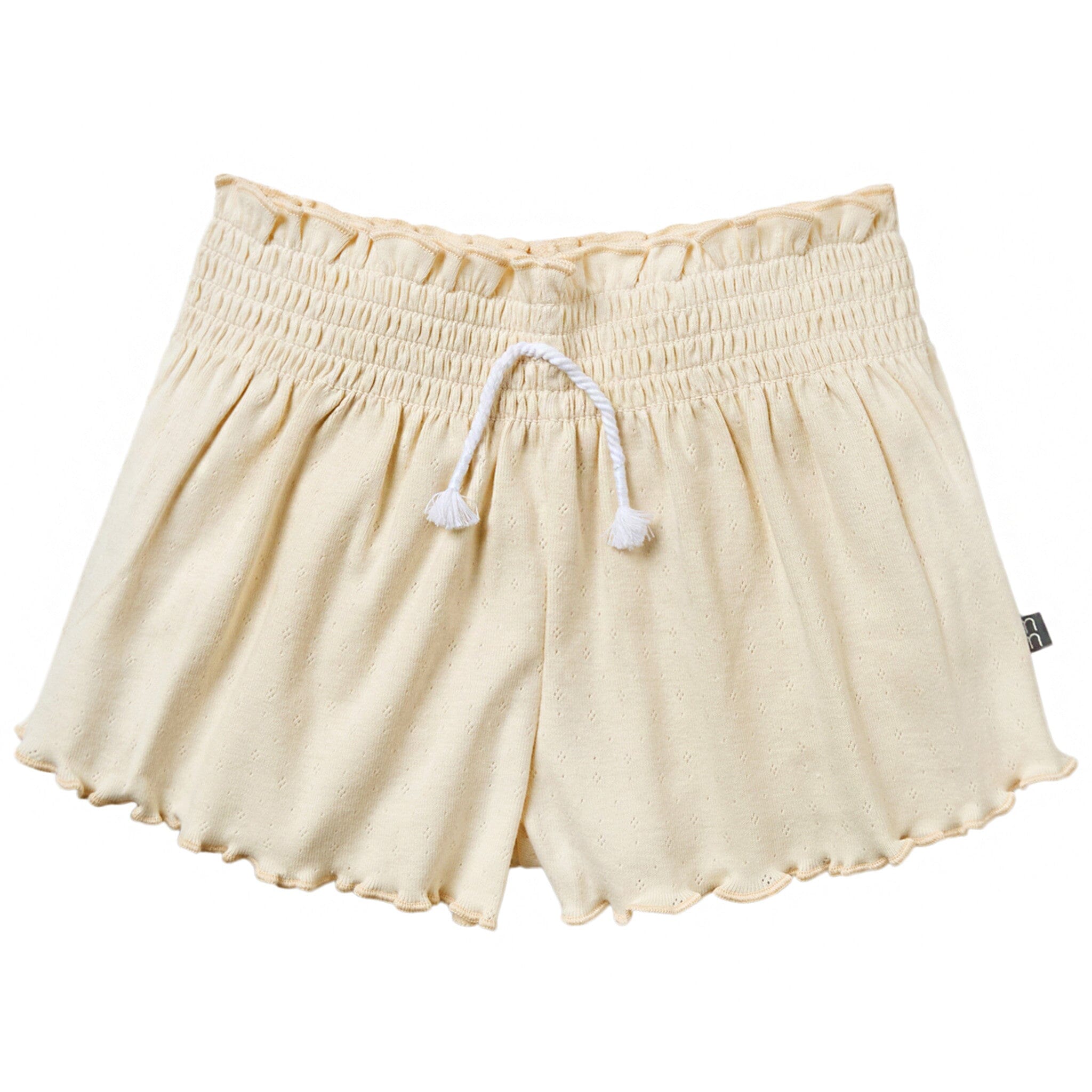 Infant & Toddler Girls Light Beige Smocked Wide Leg Shorts