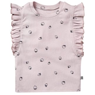Infant & Toddler Girls Light Lilac Strawberry Ruffle Sleeveless Top