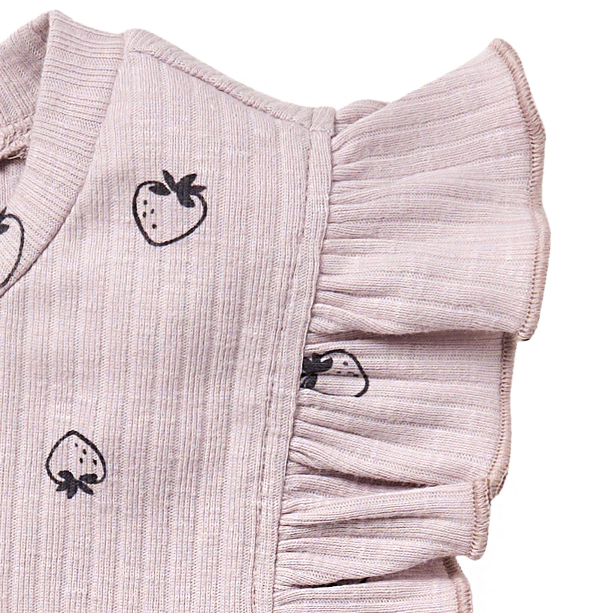 Infant & Toddler Girls Light Lilac Strawberry Ruffle Sleeveless Top - Image 3