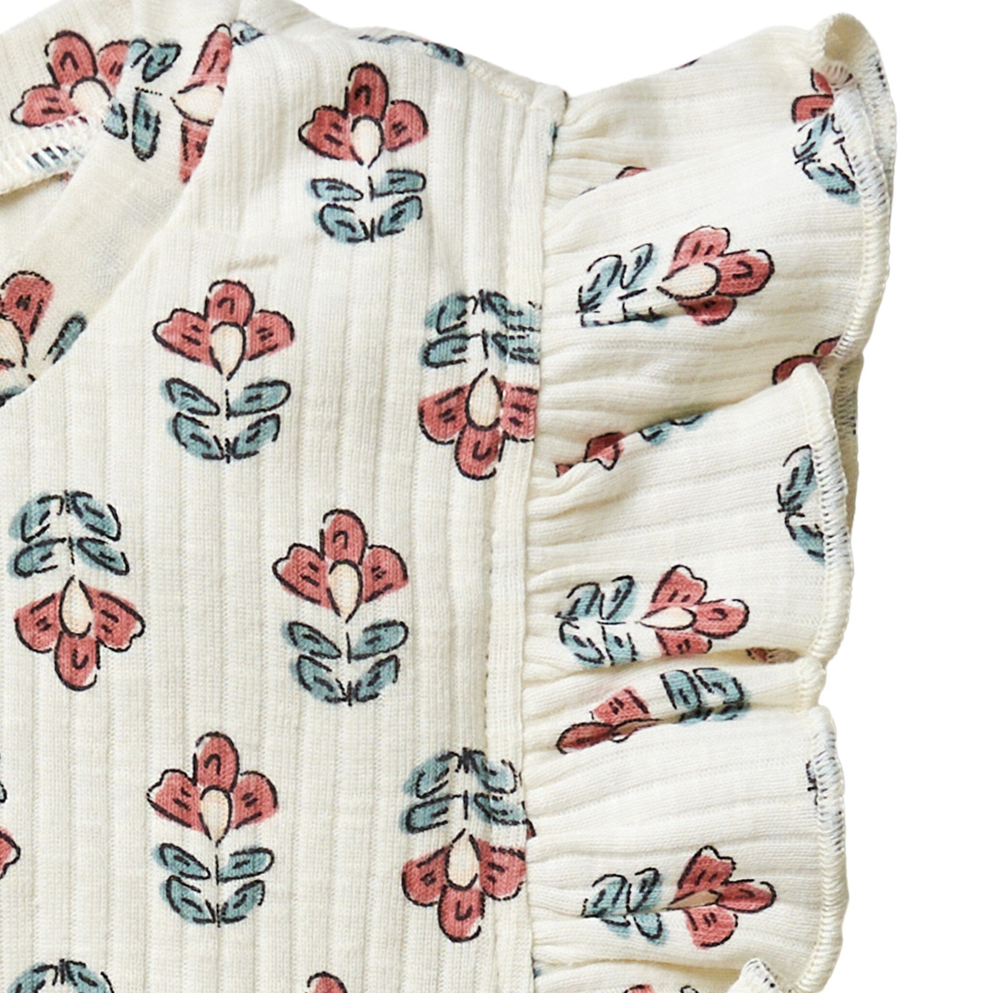 Infant & Toddler Girls Ivory Flower Ruffle Sleeveless Top - Image 7