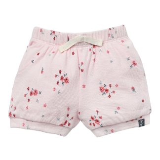 Baby Girls Light Pink Floral Cuffed Shorts