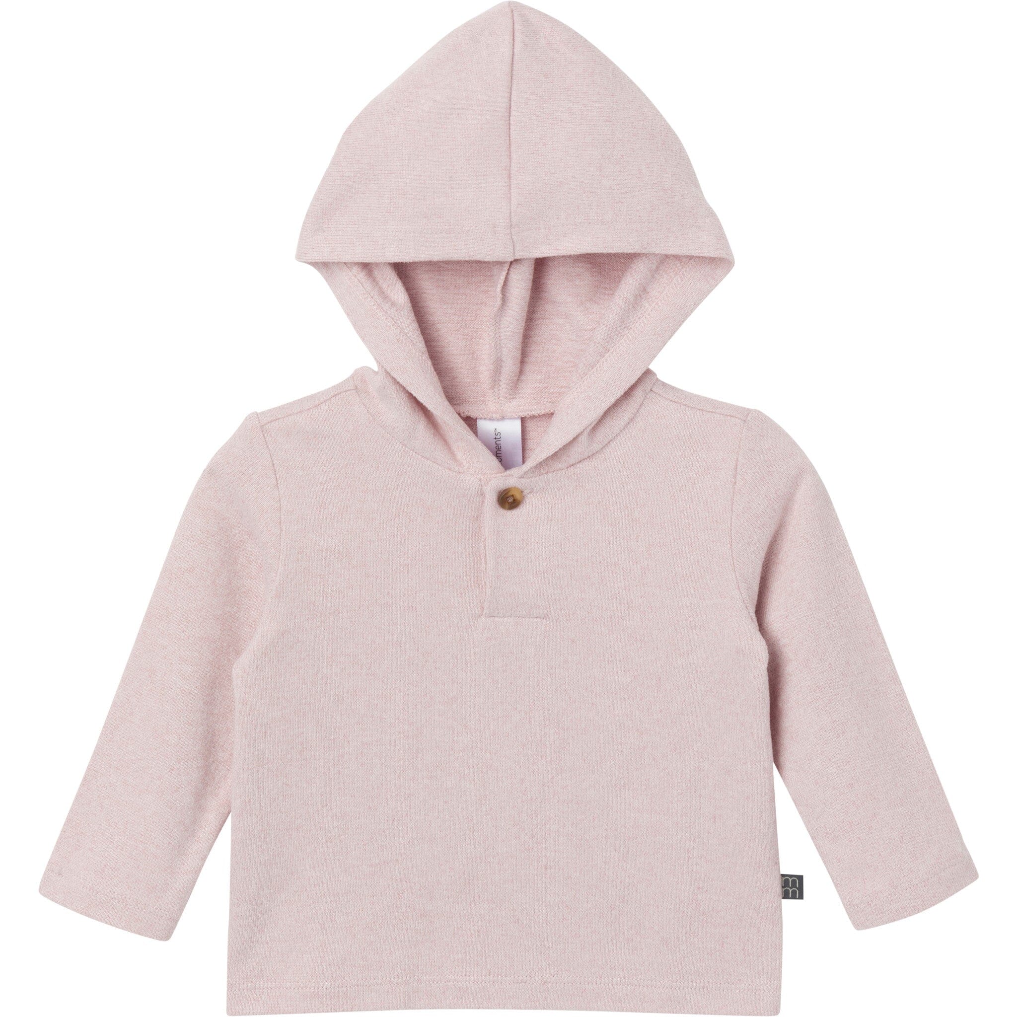 2-Piece Baby Girls Light Pink Hooded Brushed Hacci Set - Image 2
