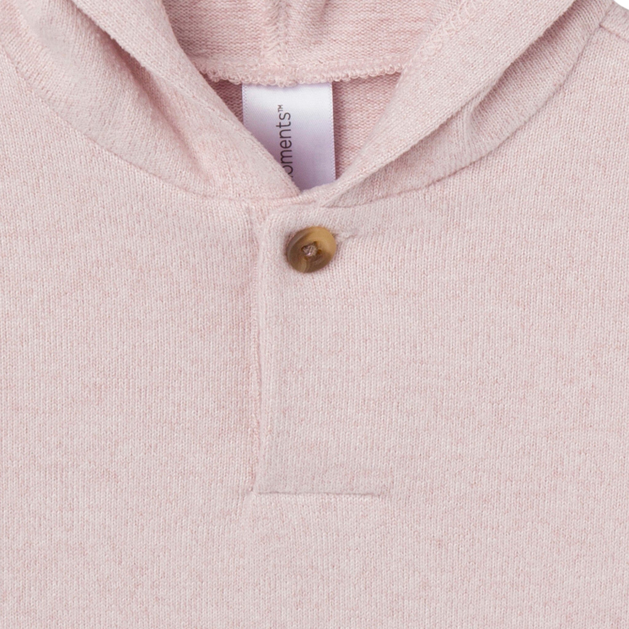 2-Piece Baby Girls Light Pink Hooded Brushed Hacci Set - Image 3
