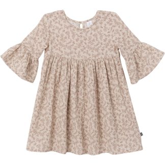 Infant & Toddler Girls Tan Floral Gauze Dress