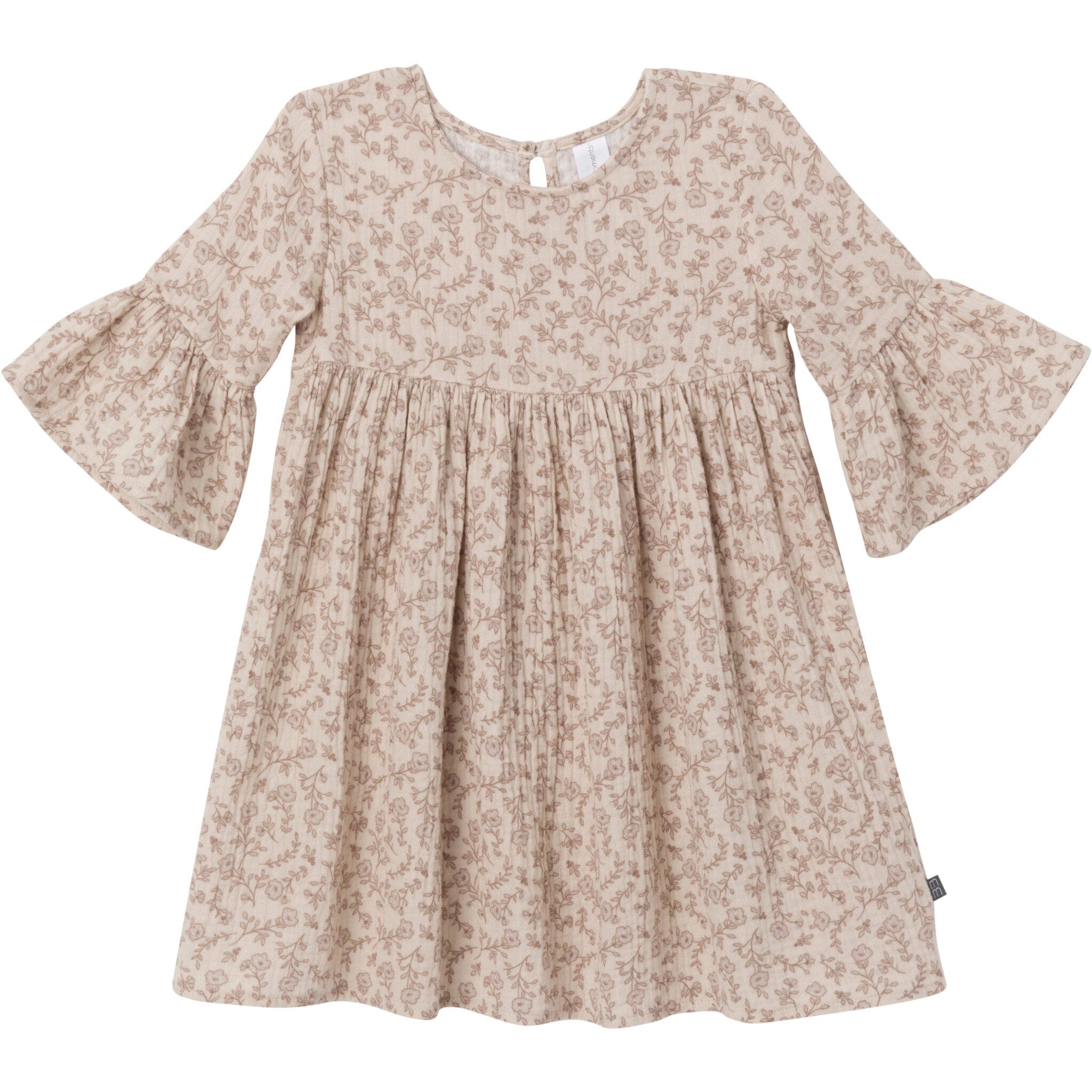 Infant & Toddler Girls Tan Floral Gauze Dress