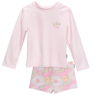 2-Piece Infant & Toddler Girls Peonies Rashguard Set