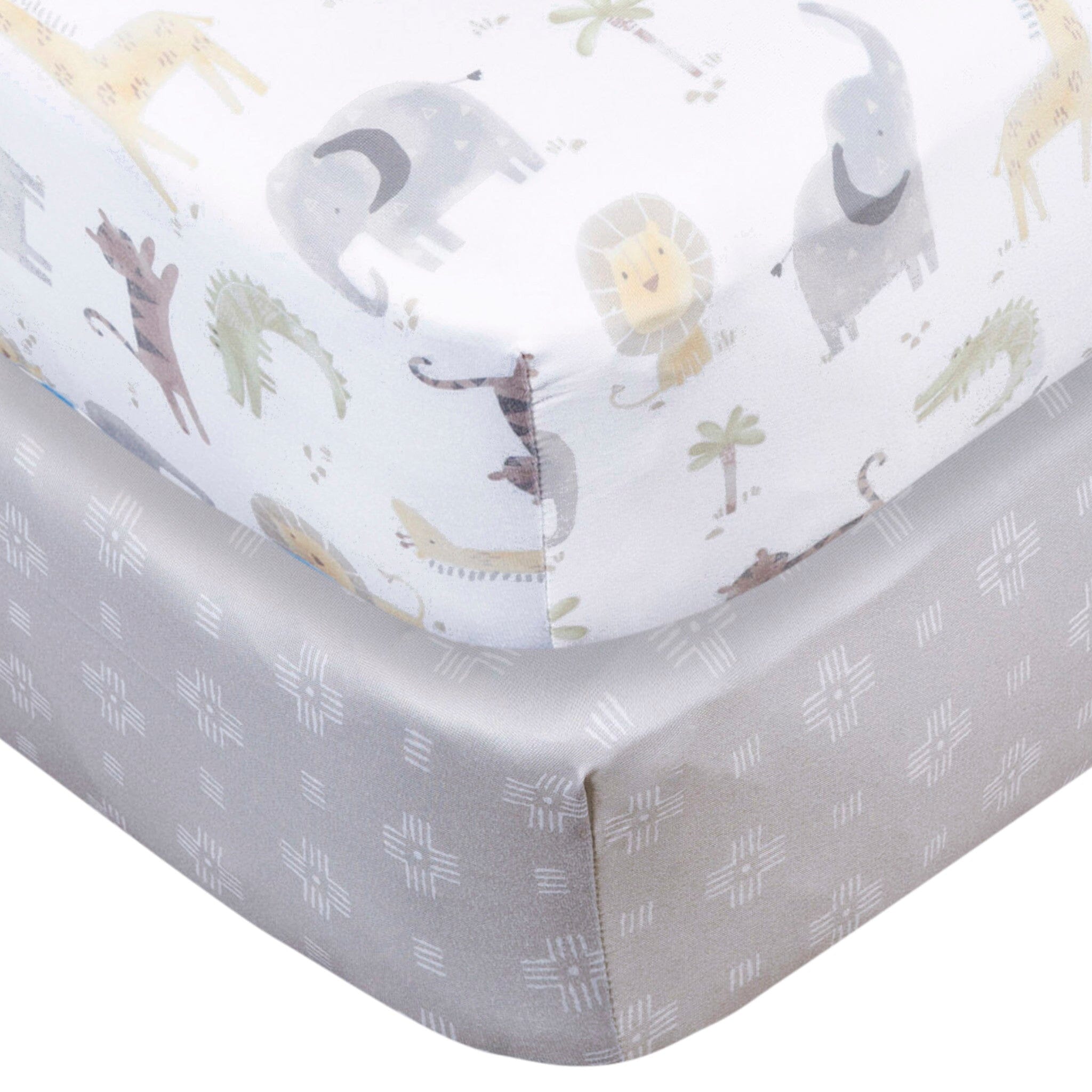2-Pack Baby Neutral Animal Geo Crib Sheet - Image 2