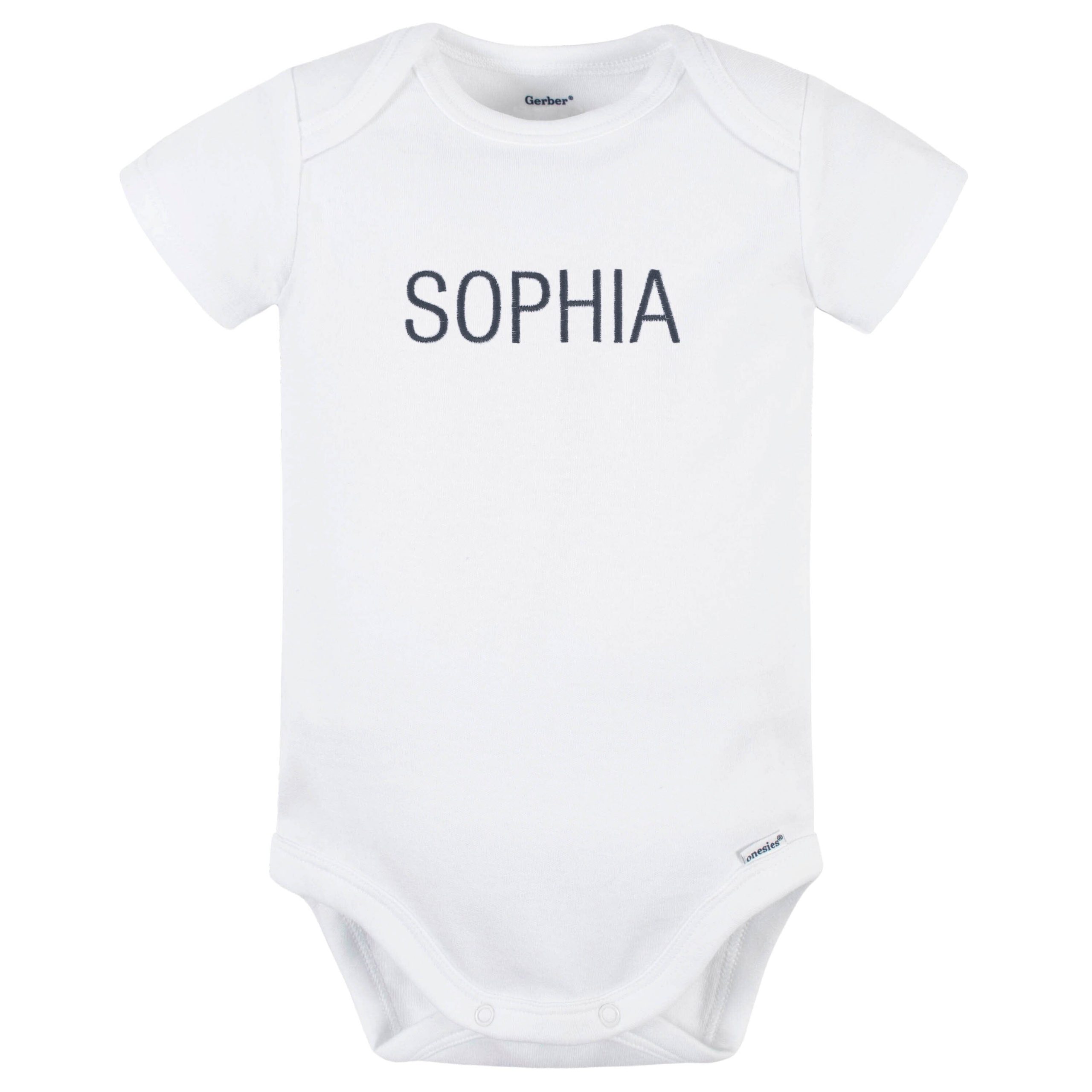 Embroidered Baby Neutral White Premium Short Sleeve Onesies® Bodysuit