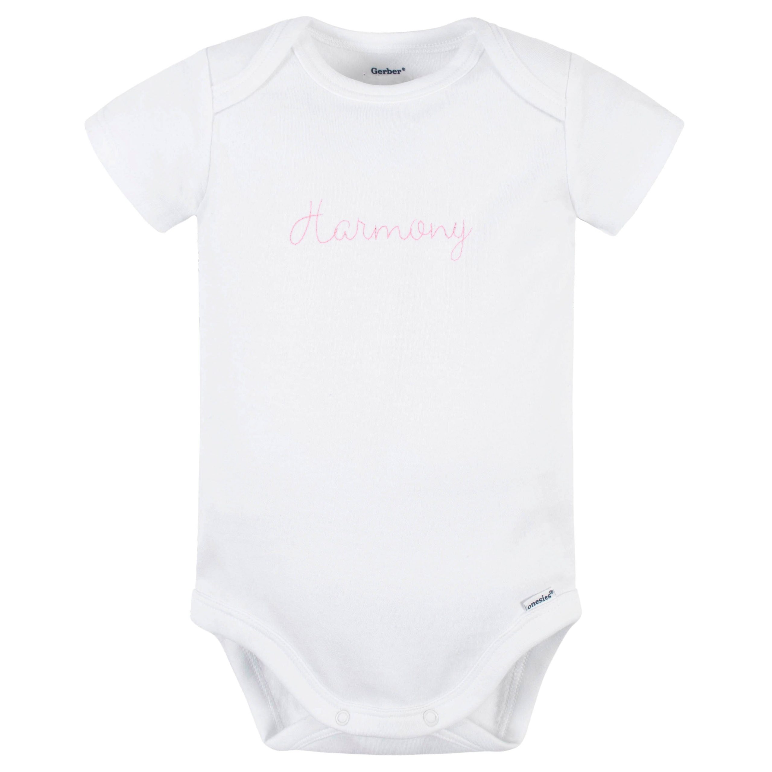 Embroidered Baby Neutral White Premium Short Sleeve Onesies® Bodysuit - Image 3