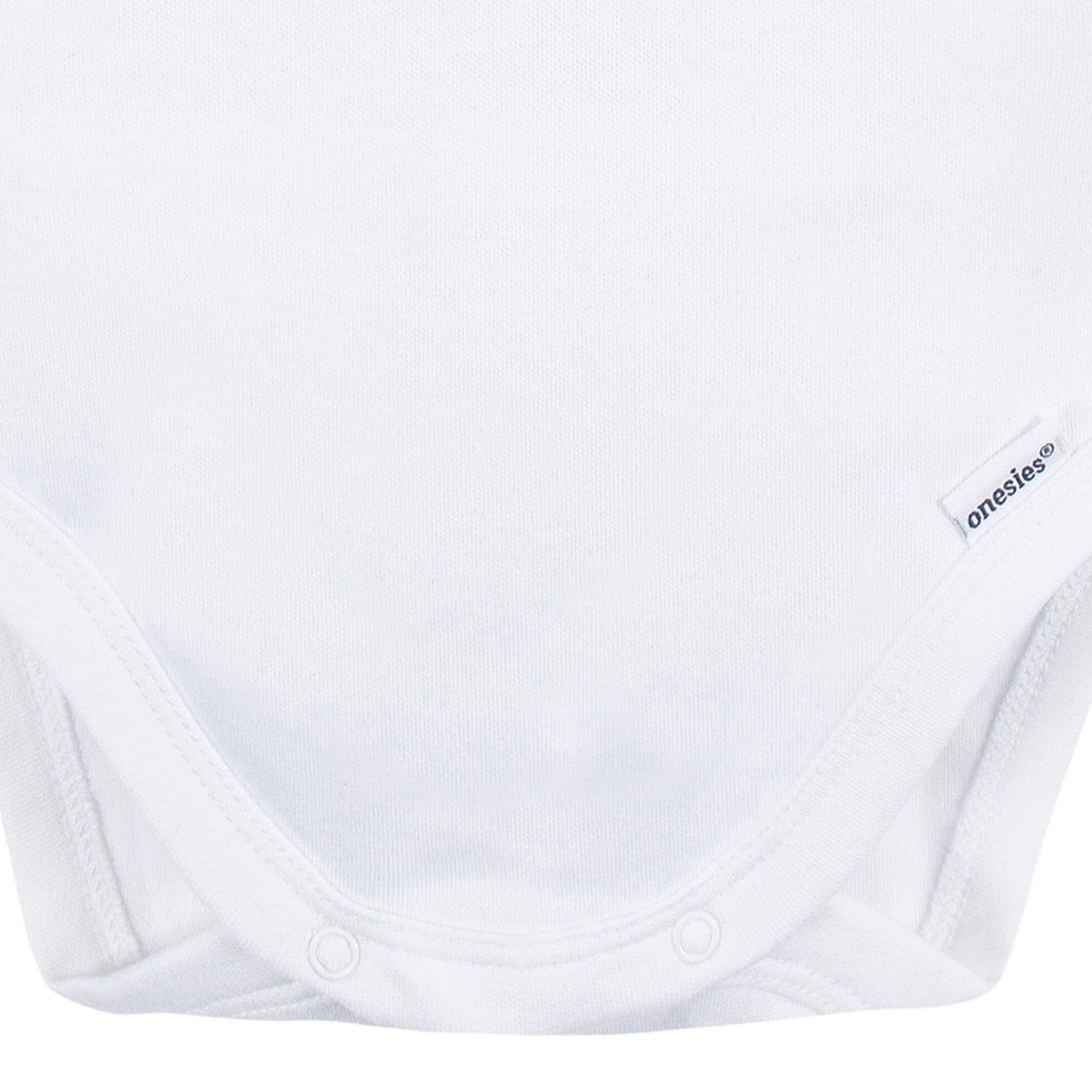 Embroidered Baby Neutral White Premium Short Sleeve Onesies® Bodysuit - Image 5