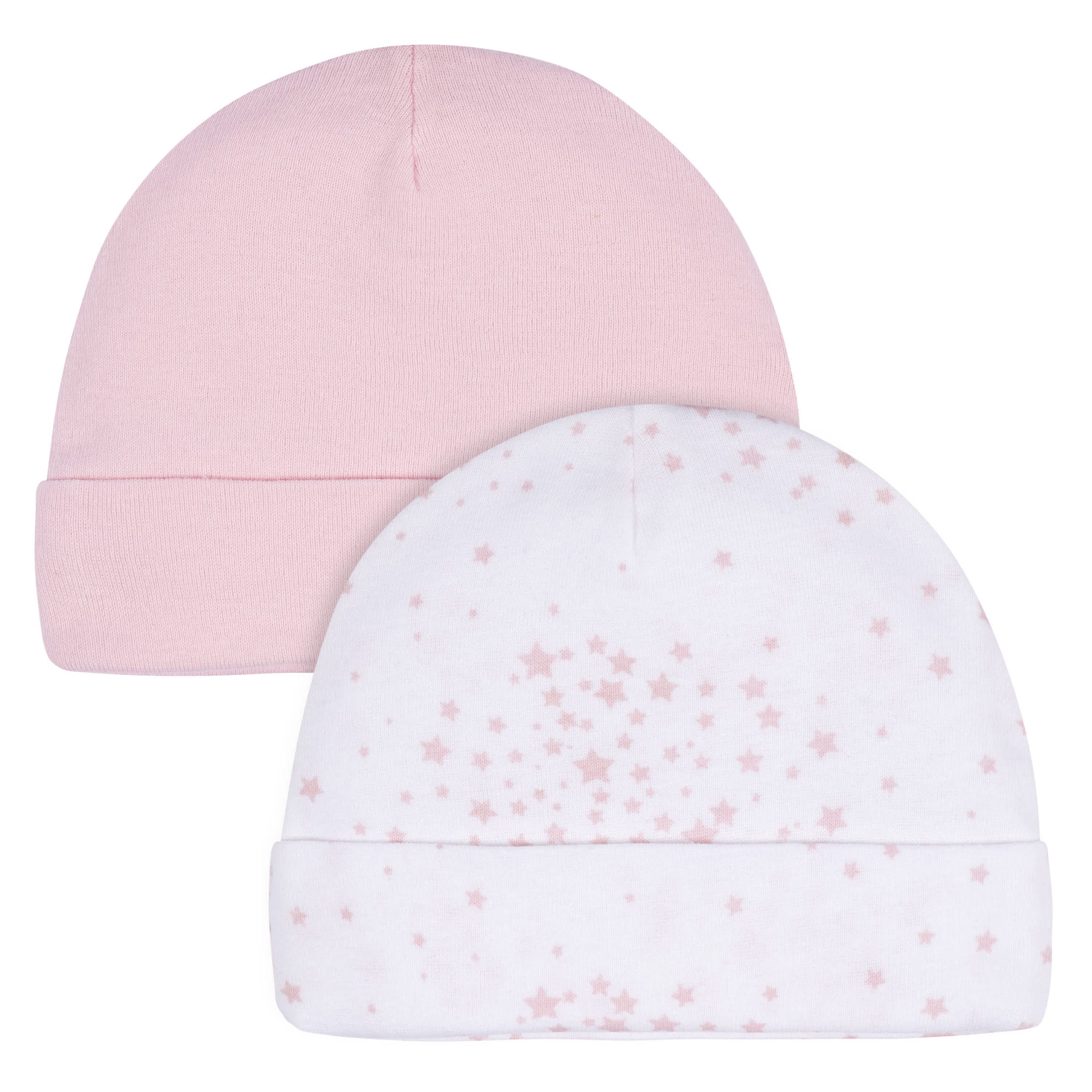 7-Piece Baby Girls Stars Caps, Dribbler Bibs, Jersey Crew Socks - Image 2