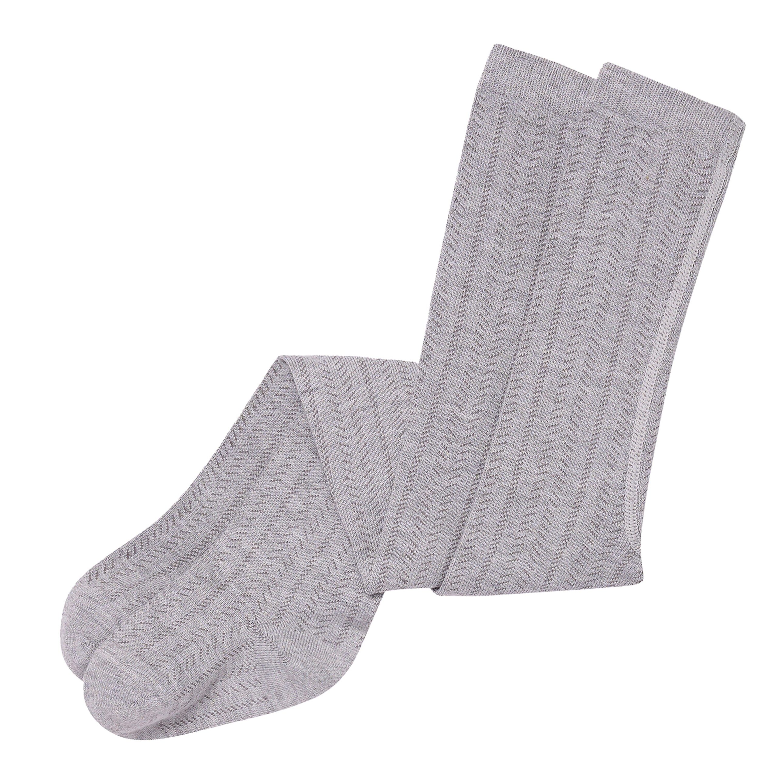 2-Pack Toddler Girls Grey & Black Pointelle Ribbed Tights - Image 2