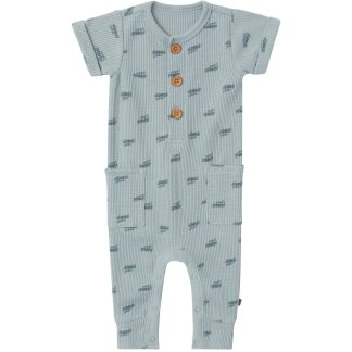 Baby Boys Teal Buggy Short Sleeve Long Leg Romper