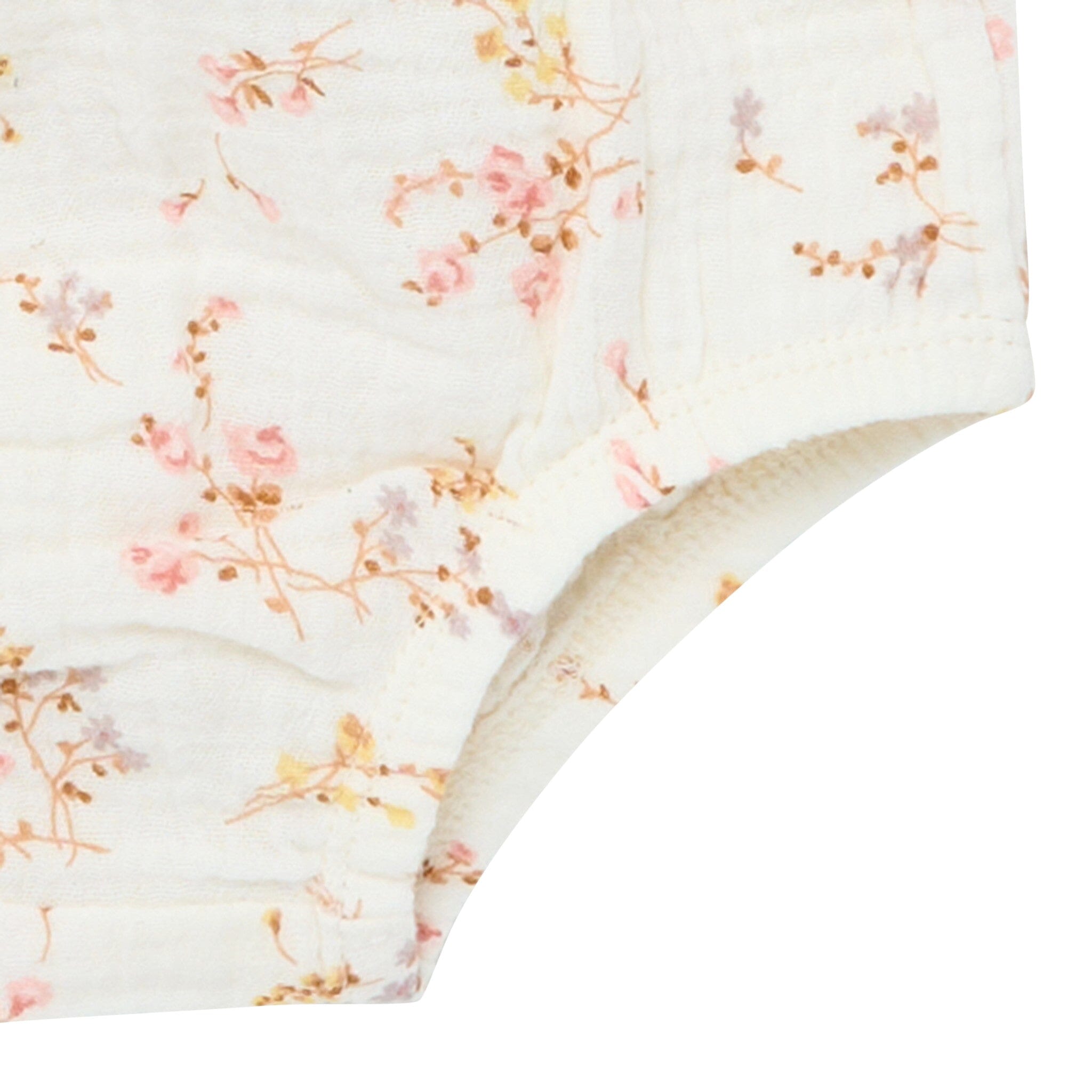 2-Piece Baby Girls Ivory Bunches Floral Puffed Sleeve Dress and Diaper Cover Set - Image 8